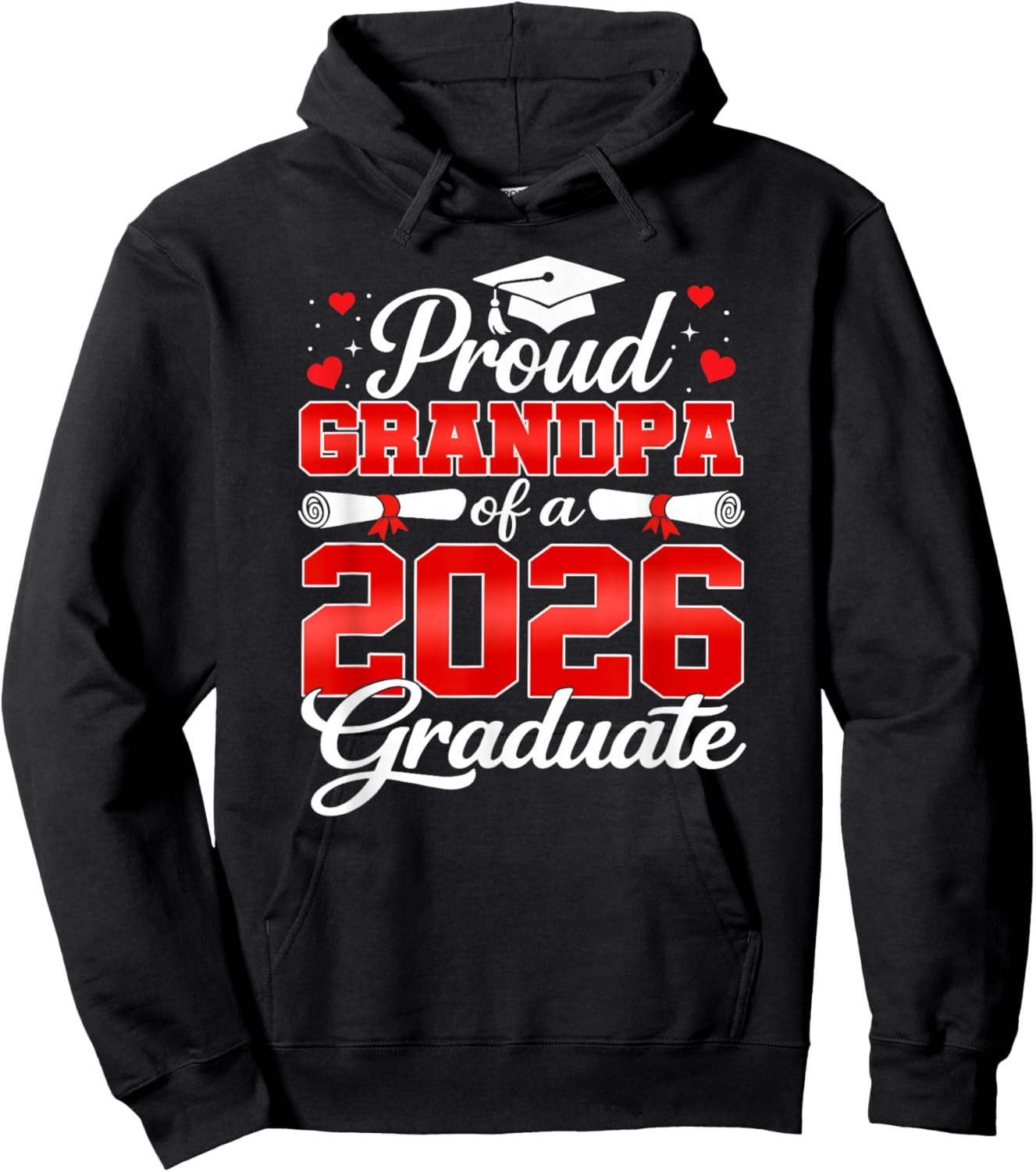 Senior Papa Class of 2026 Proud Grandpa of A 2026 Graduate Hoodie - Hoodie | Black