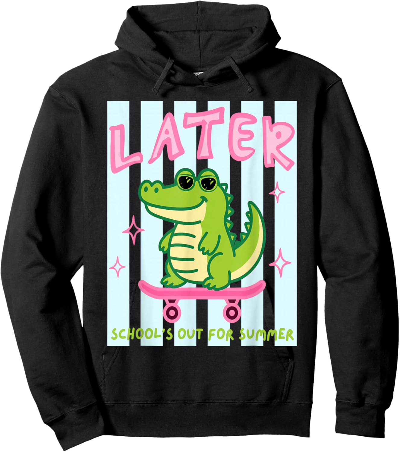 Later School's Out for Summer Gator Last Day of School Hoodie - Hoodie | Black