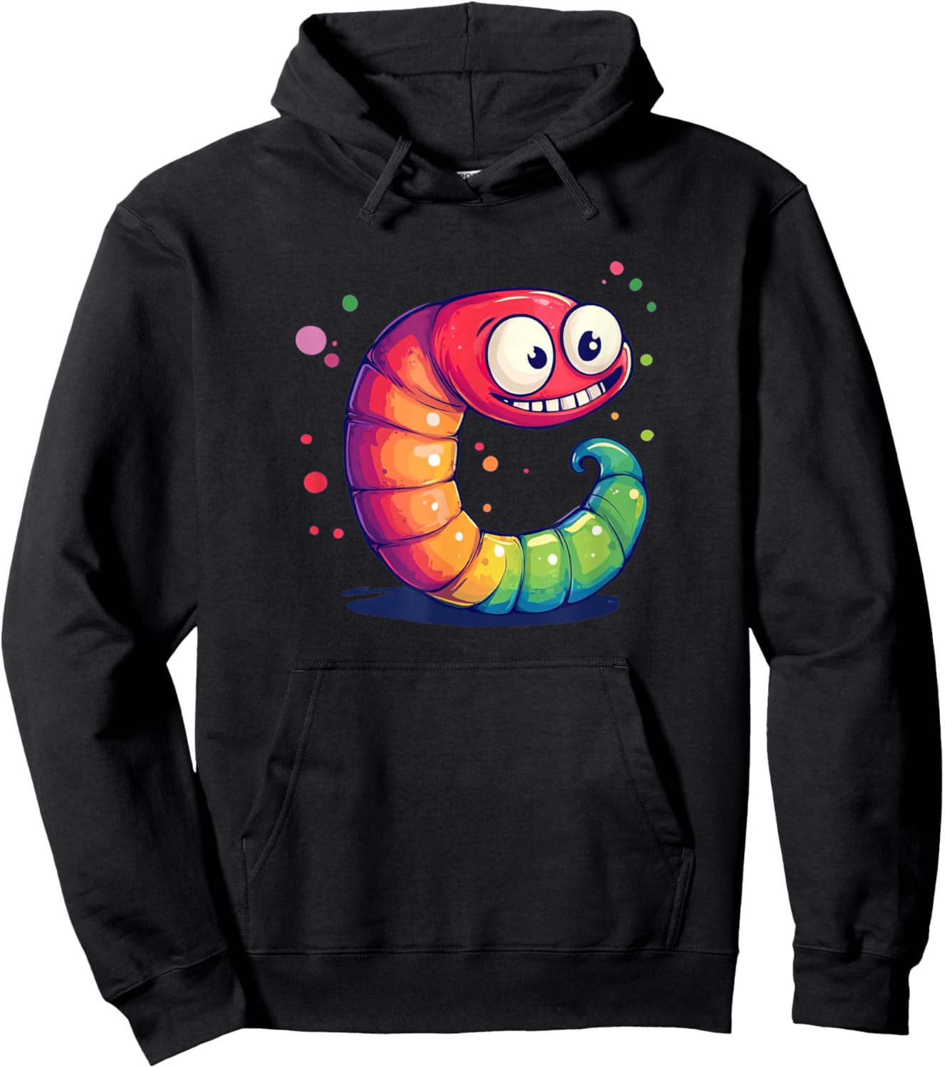Colorful Worm with Funny Face Costume for Boys and Girls Hoodie - Hoodie | Black