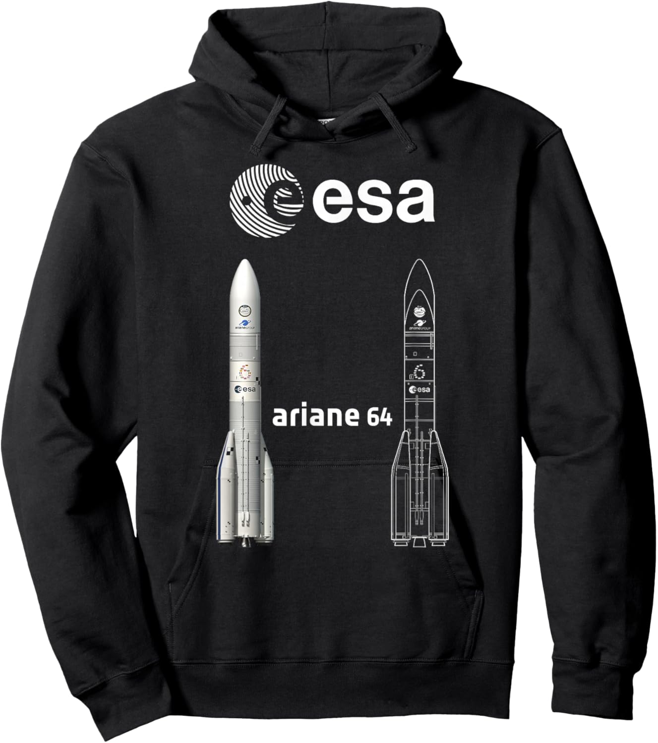 ESA Ariane 64 Booster Rocket Hoodie - Hoodie | Black