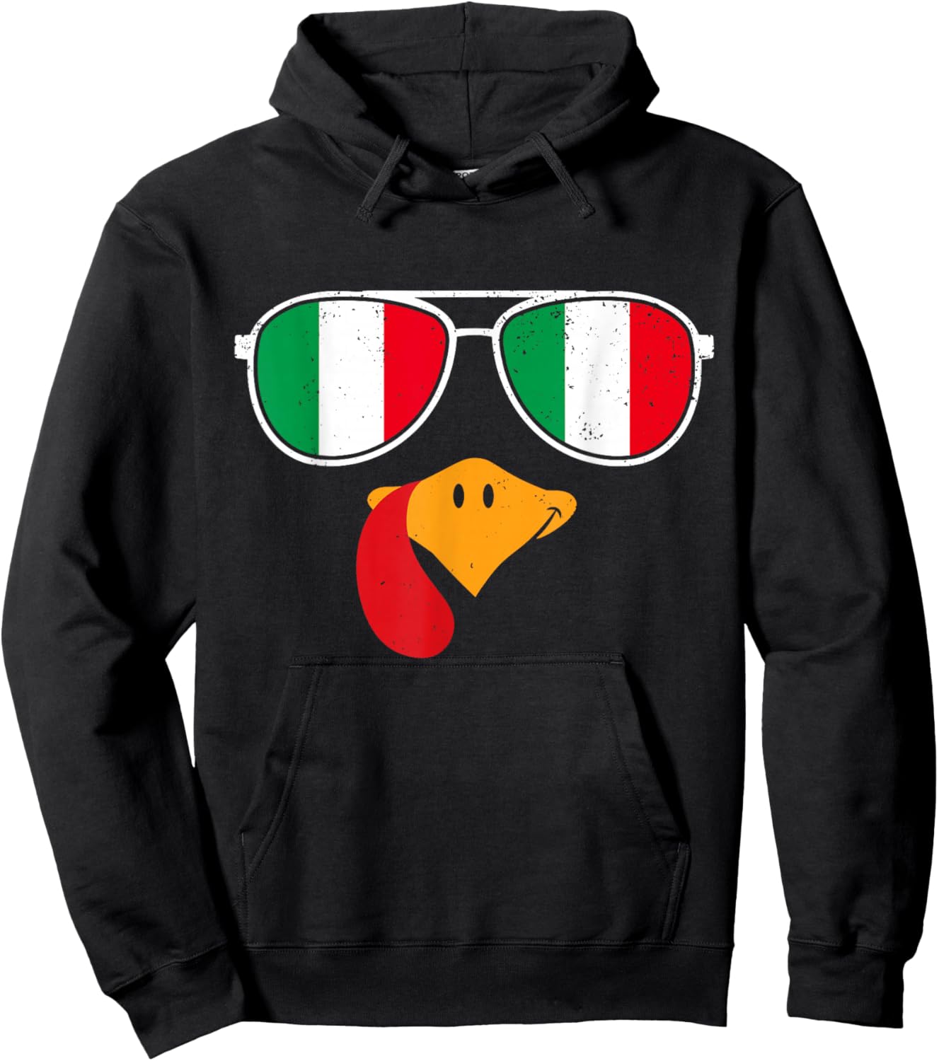 Italian Turkey Funny Thanksgiving Italian Flag Italian Kids Hoodie - Hoodie | Black