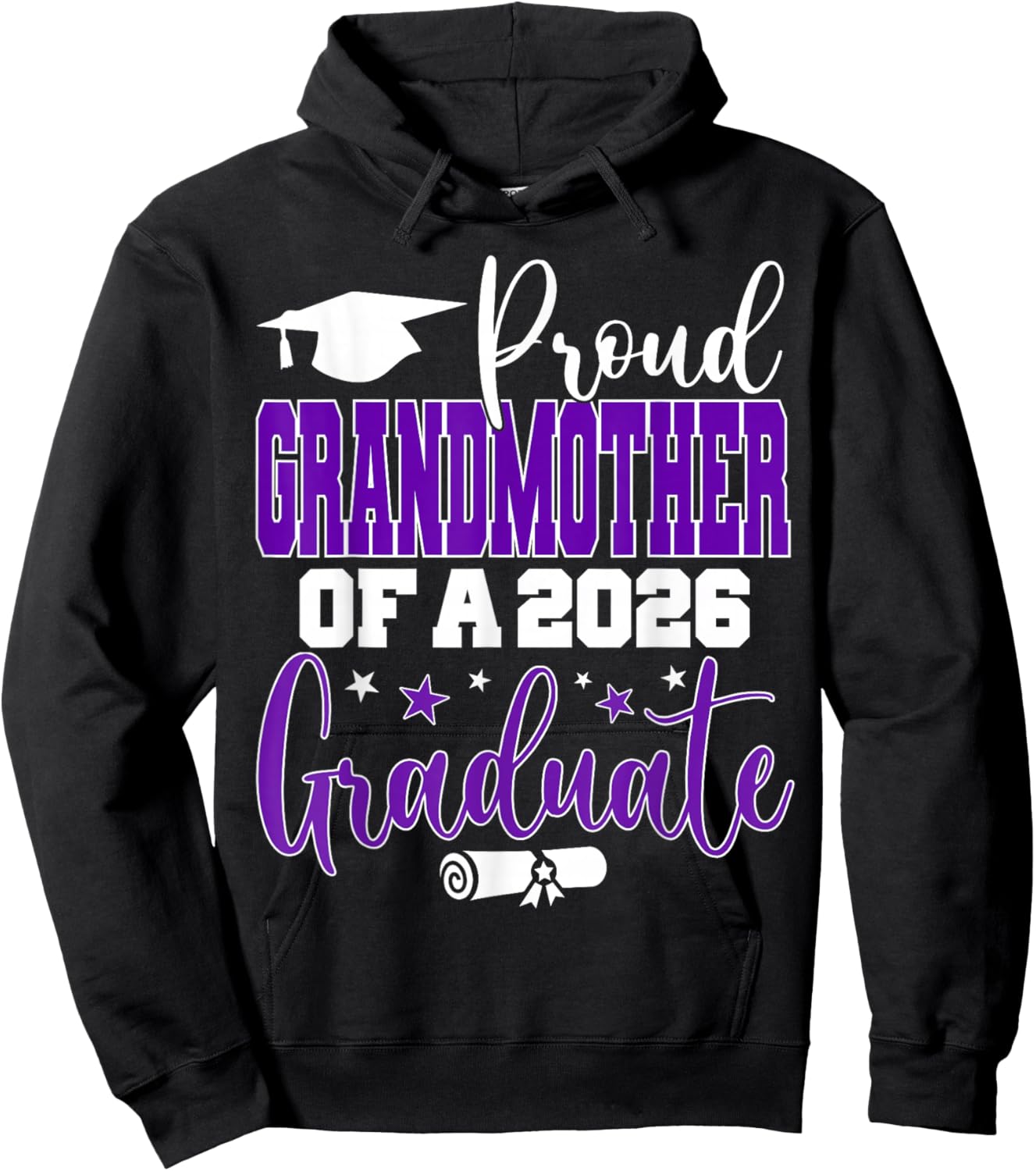 Senior 2026 Proud Grandmother of A Class of 2026 Graduate Hoodie - Hoodie | Black