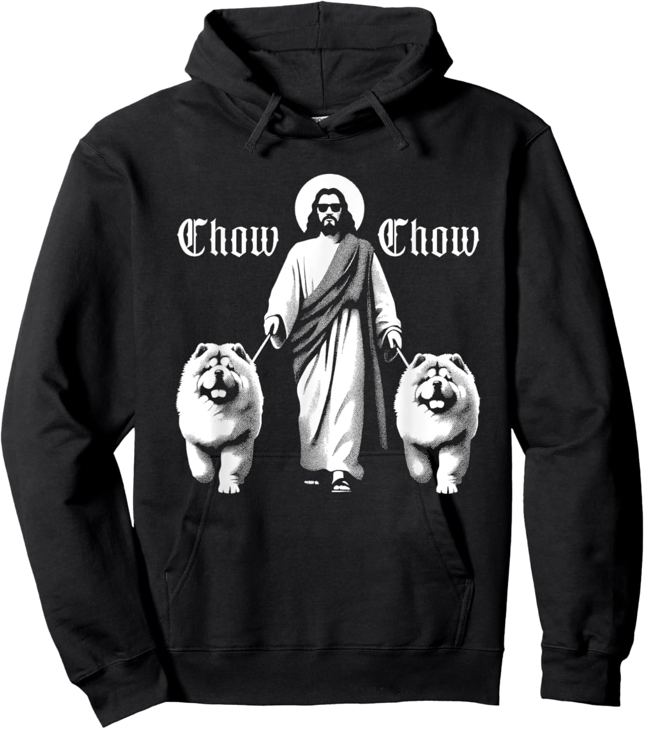 Jesus Chow Chow Dogs - Funny Christian Religious Dog Lover Hoodie - Hoodie | Black