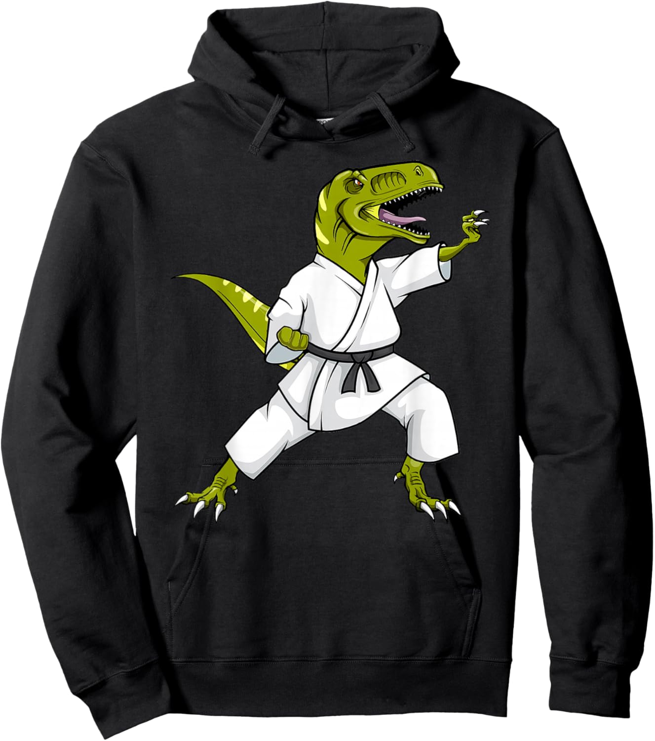 Funny Karatesaurus T-Rex Dinosaur Karate Samurai Design Hoodie - Hoodie | Black