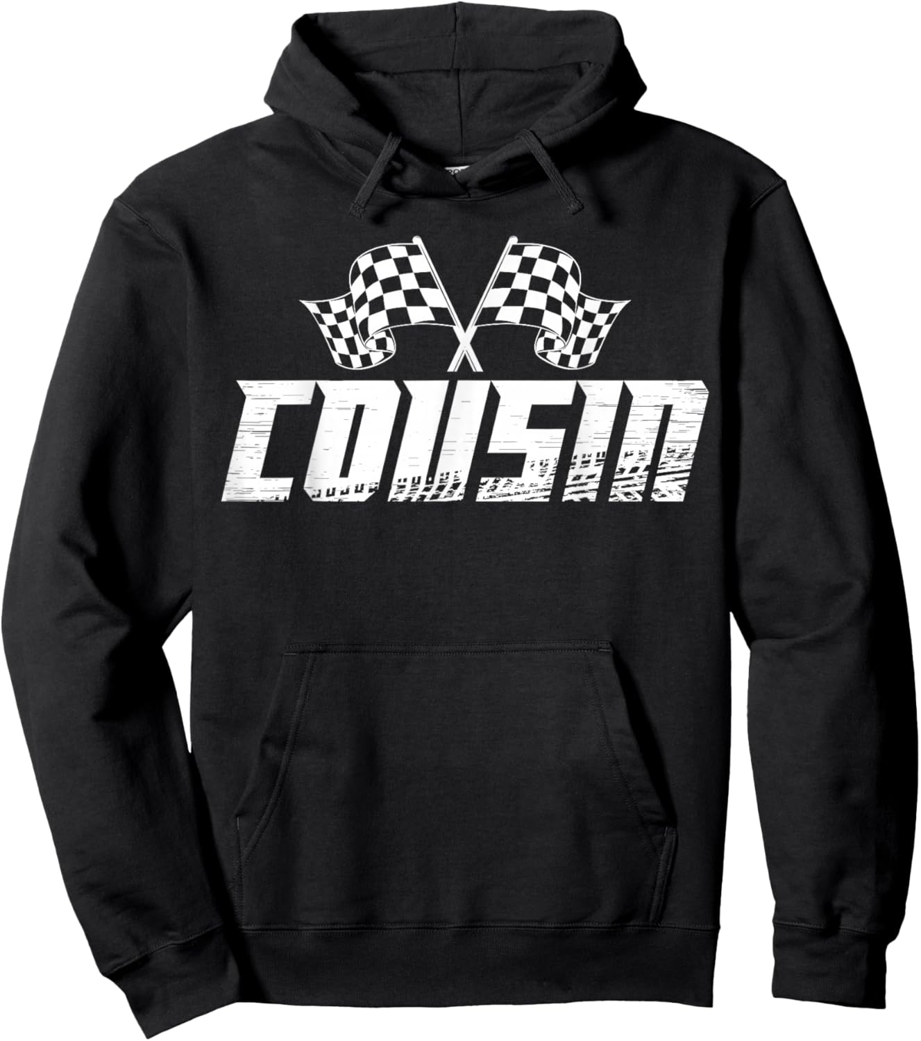 Cousin Pit Crew Family Racing Birthday Race Car Hoodie - Hoodie | Black