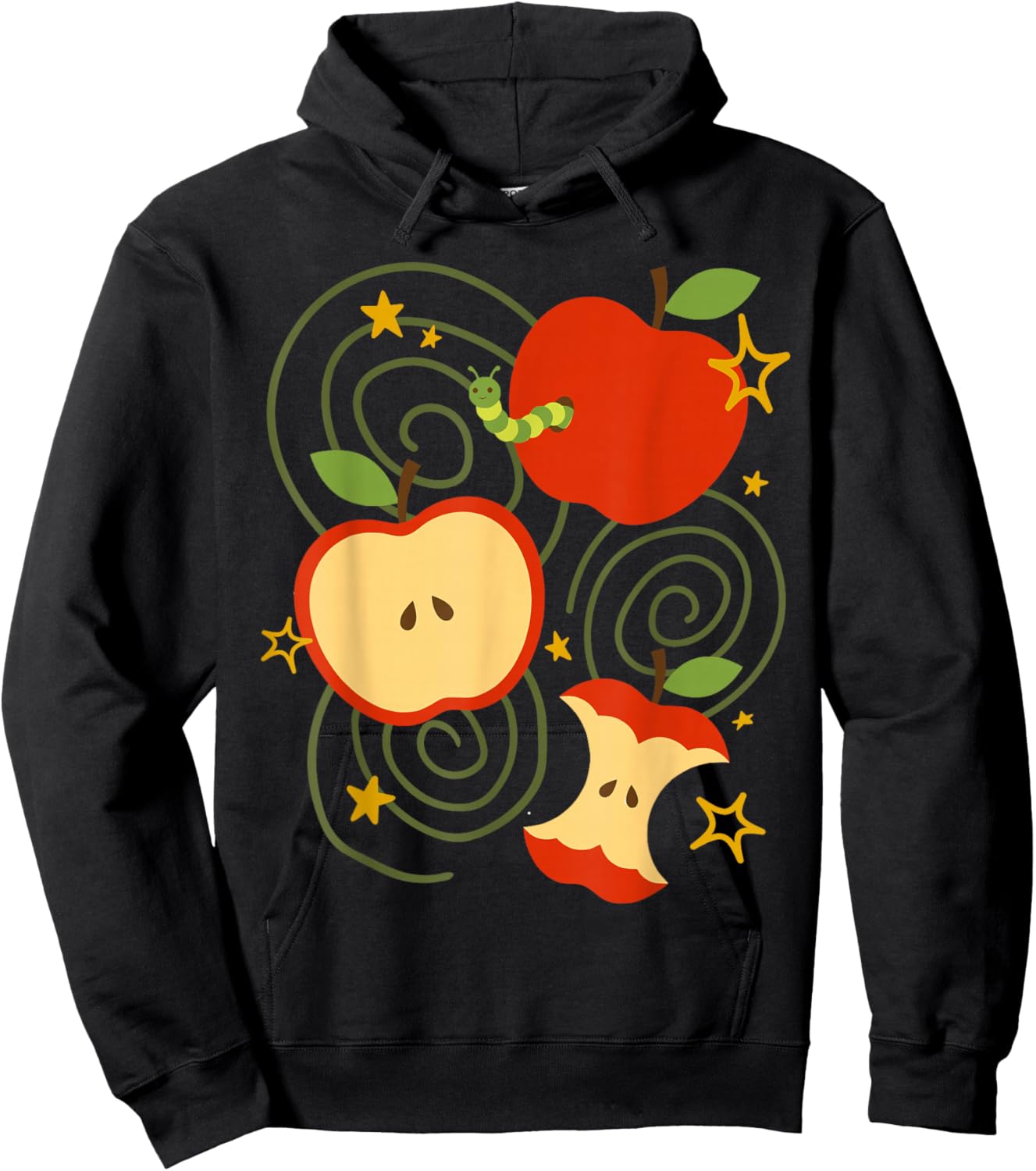 Apple y2k Kawaii Cute Vintage 90s Retro Brown Grunge Teen Hoodie - Hoodie | Black