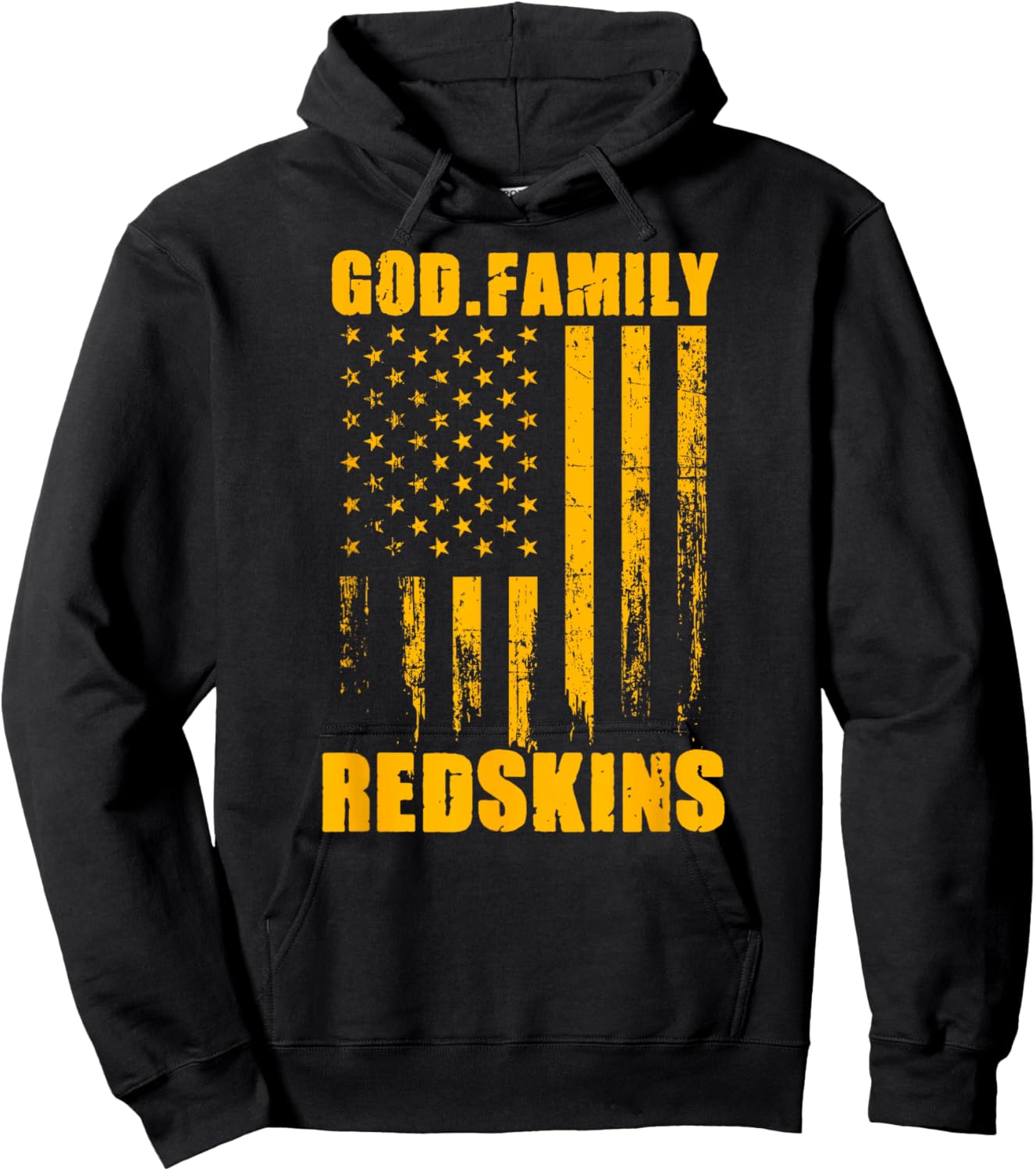 Indian Creek Redskins God. Family. Vintage USA Flag Hoodie - Hoodie | Black
