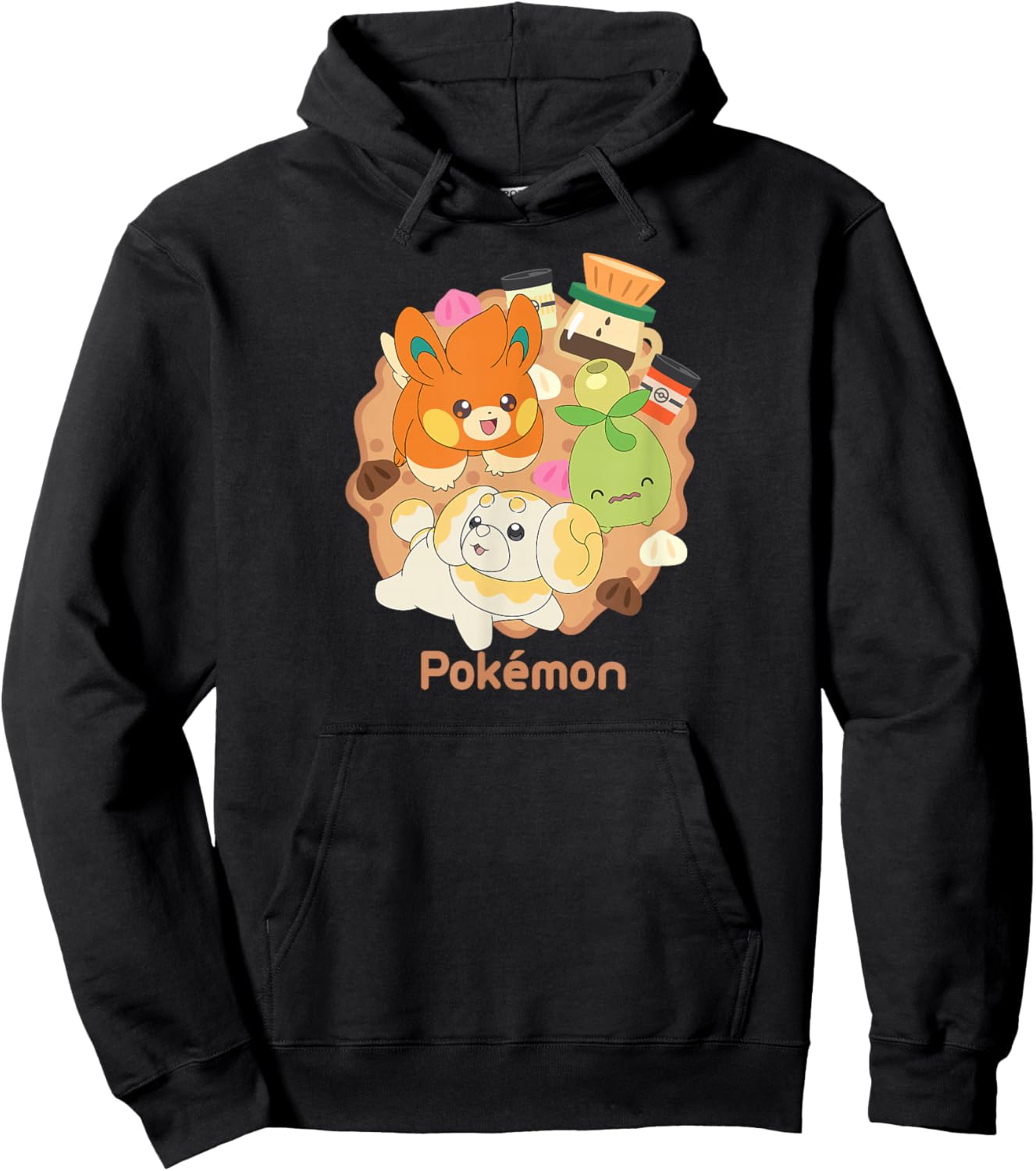 Pokémon - Fidough Smoliv Pawmi Cafe Trio Hoodie - Hoodie | Black