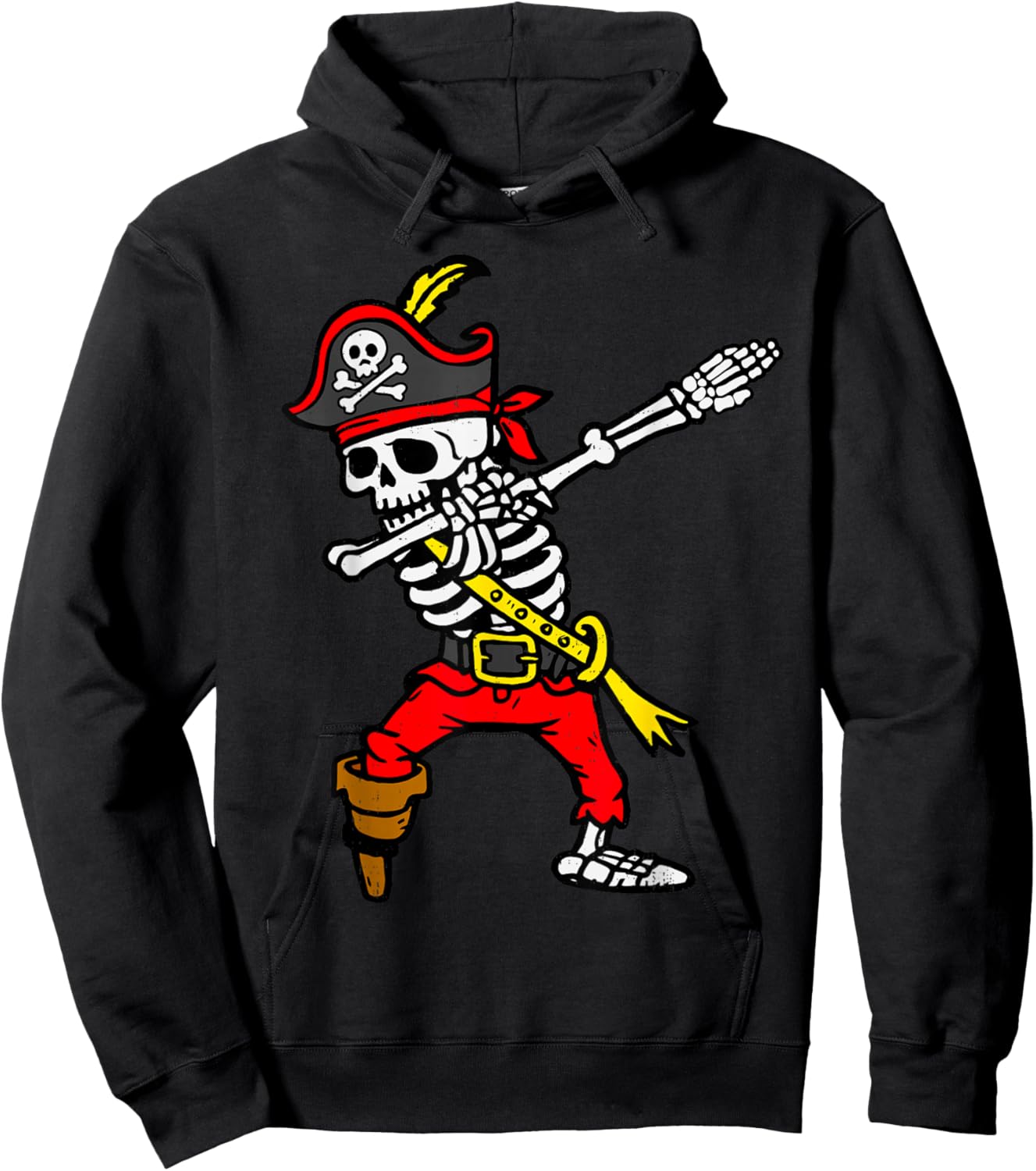 Dabbing Skeleton Pirate Halloween Dab Costume Boys Teen Kids Hoodie - Hoodie | Black