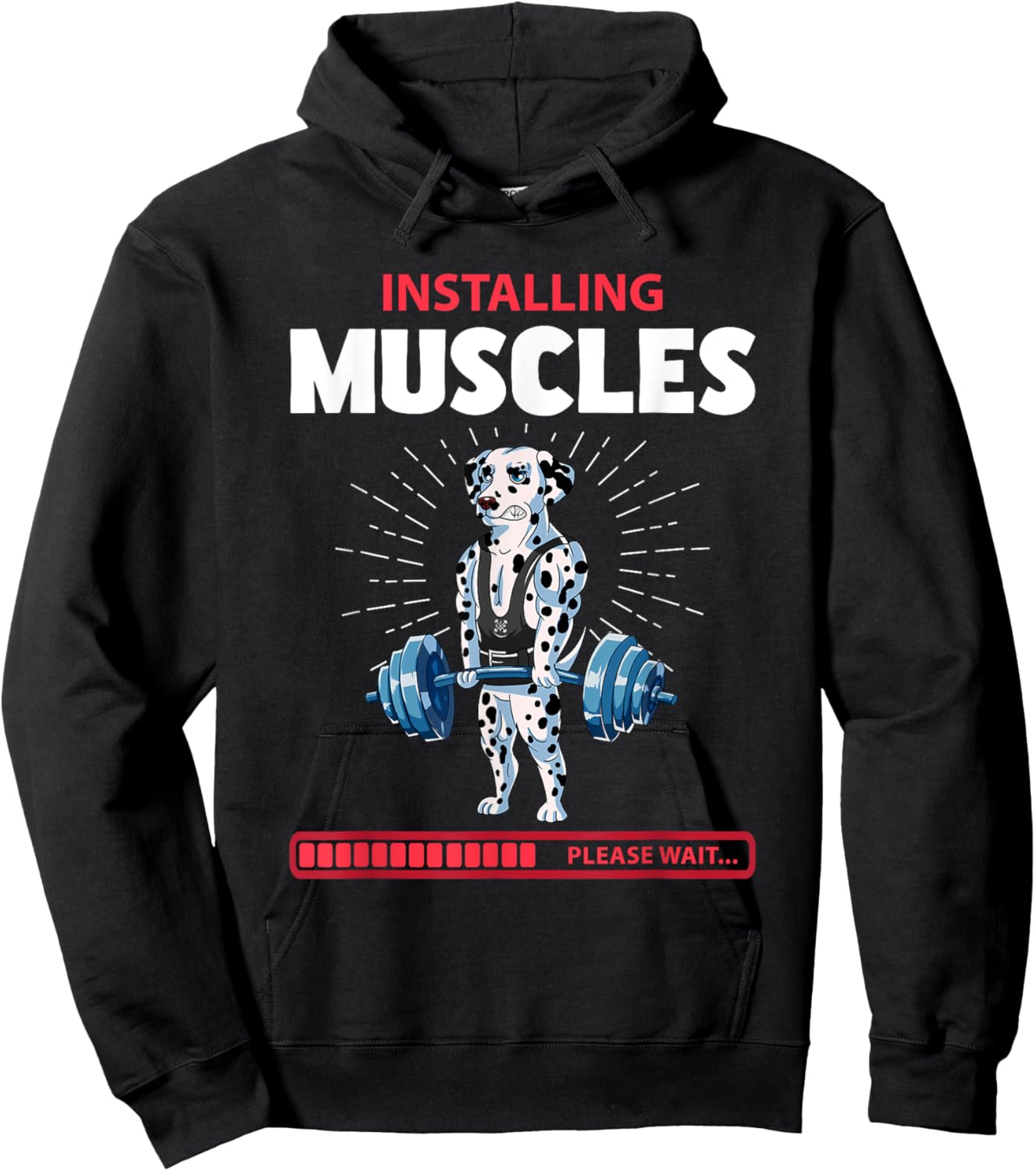 Dalmatian Deadlift Fitness Gym Weightlifting Hoodie - Hoodie | Black