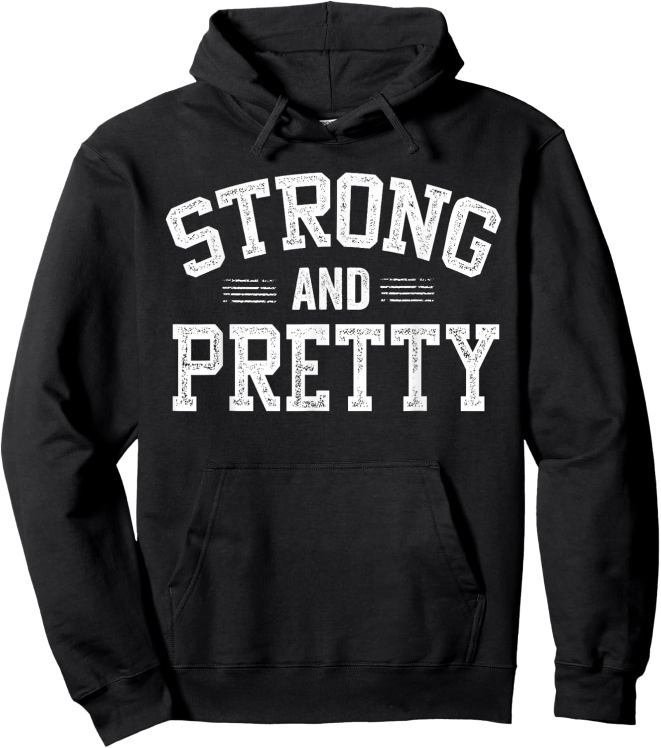 Strong and Pretty Gym Fitness Workout Design Hoodie - Hoodie | Black