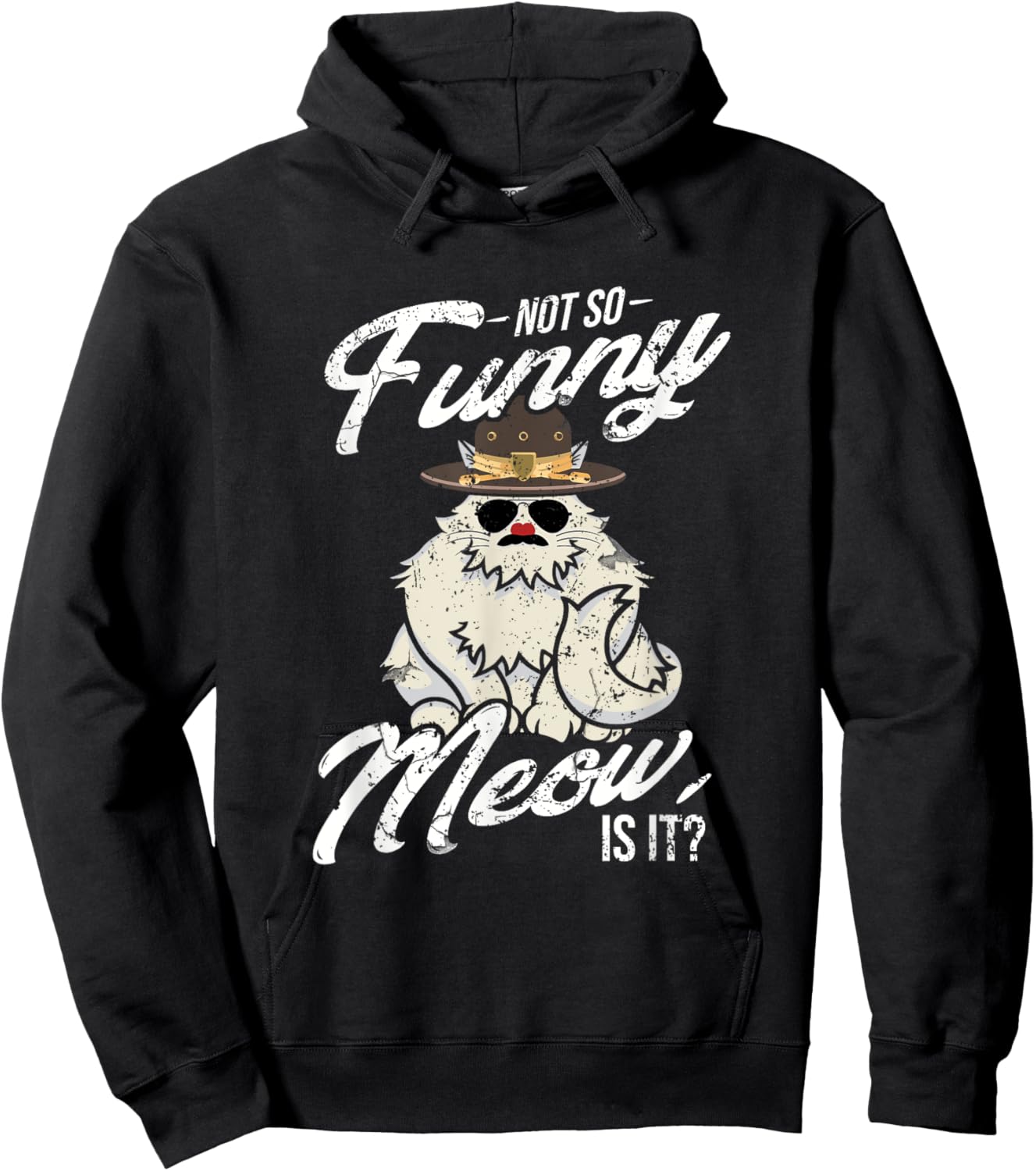 Not So Funny Meow Super State Trooper Designer Hoodie - Hoodie | Black