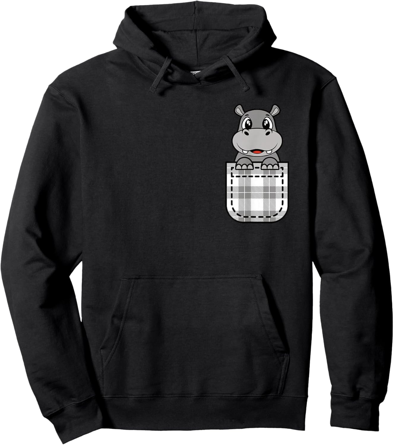 Funny Hippo Pocket Hippopotamus Lover Men Women Kids Hoodie - Hoodie | Black