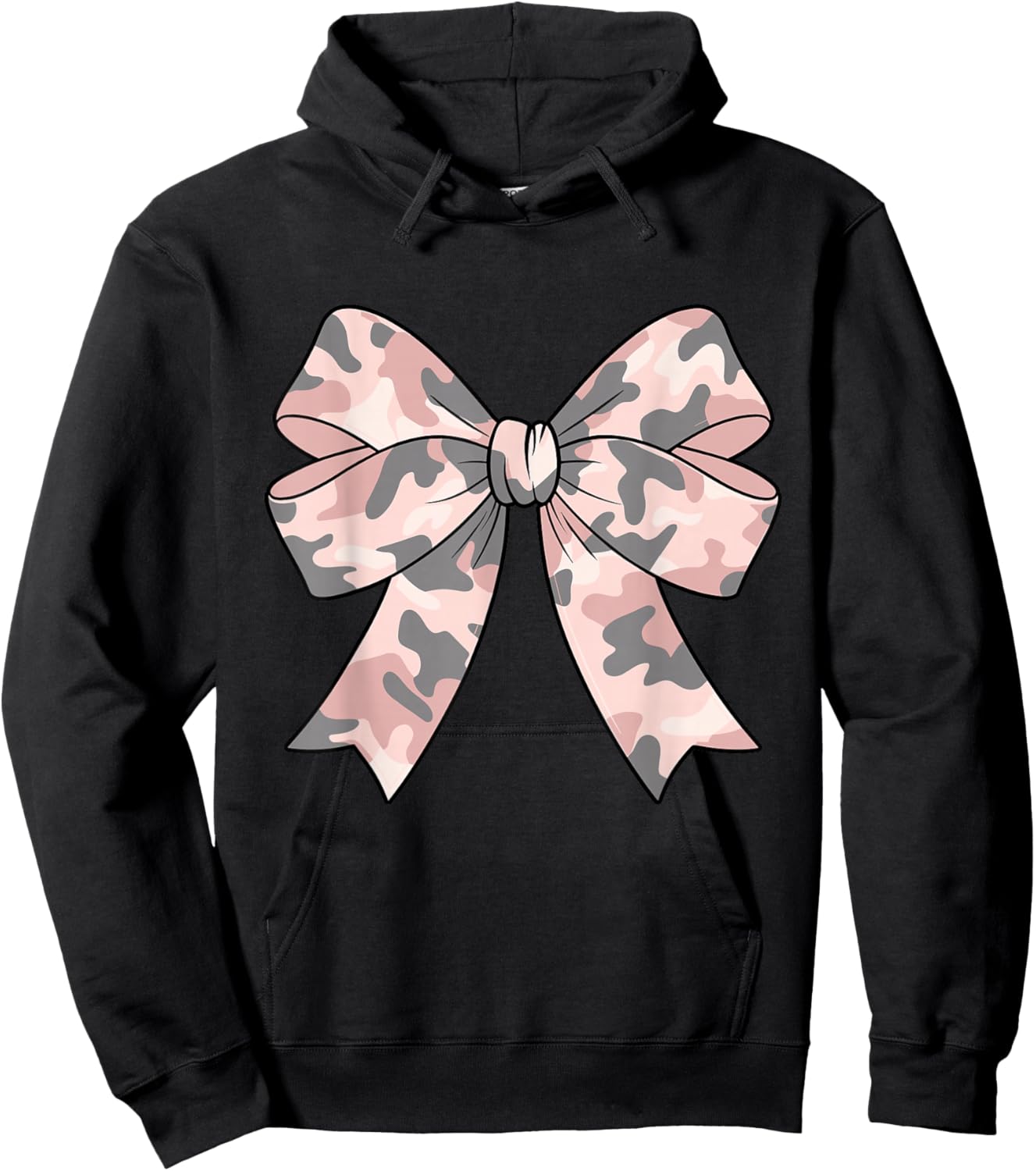 Camouflage Old Camo Bow Camo Coquette Bow Hunting Women Girl Hoodie - Hoodie | Black