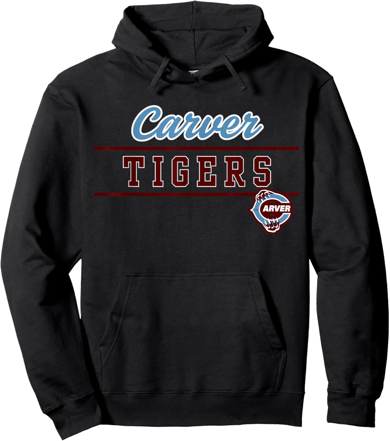 Carver High School Tigers Lined Up Hoodie - Hoodie | Black