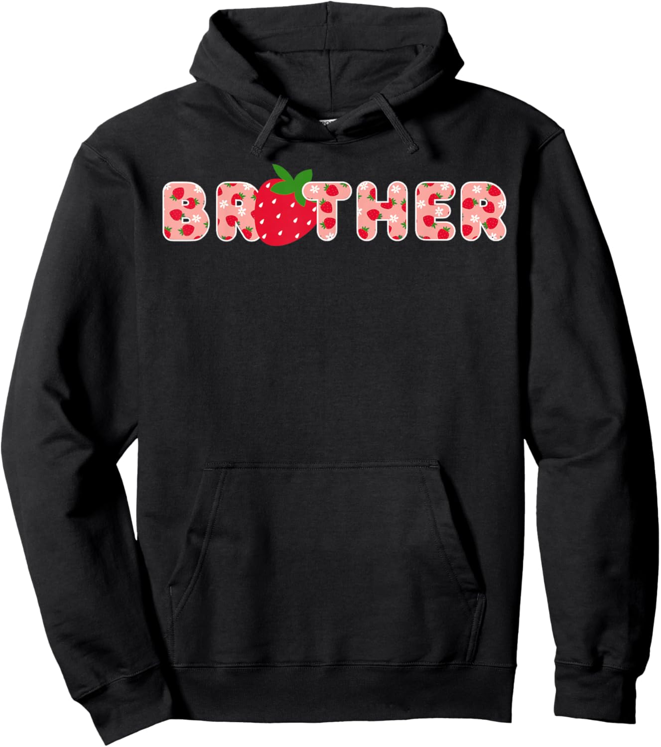 Brother Strawberry First Birthday Party Strawberry Birthday Hoodie - Hoodie | Black