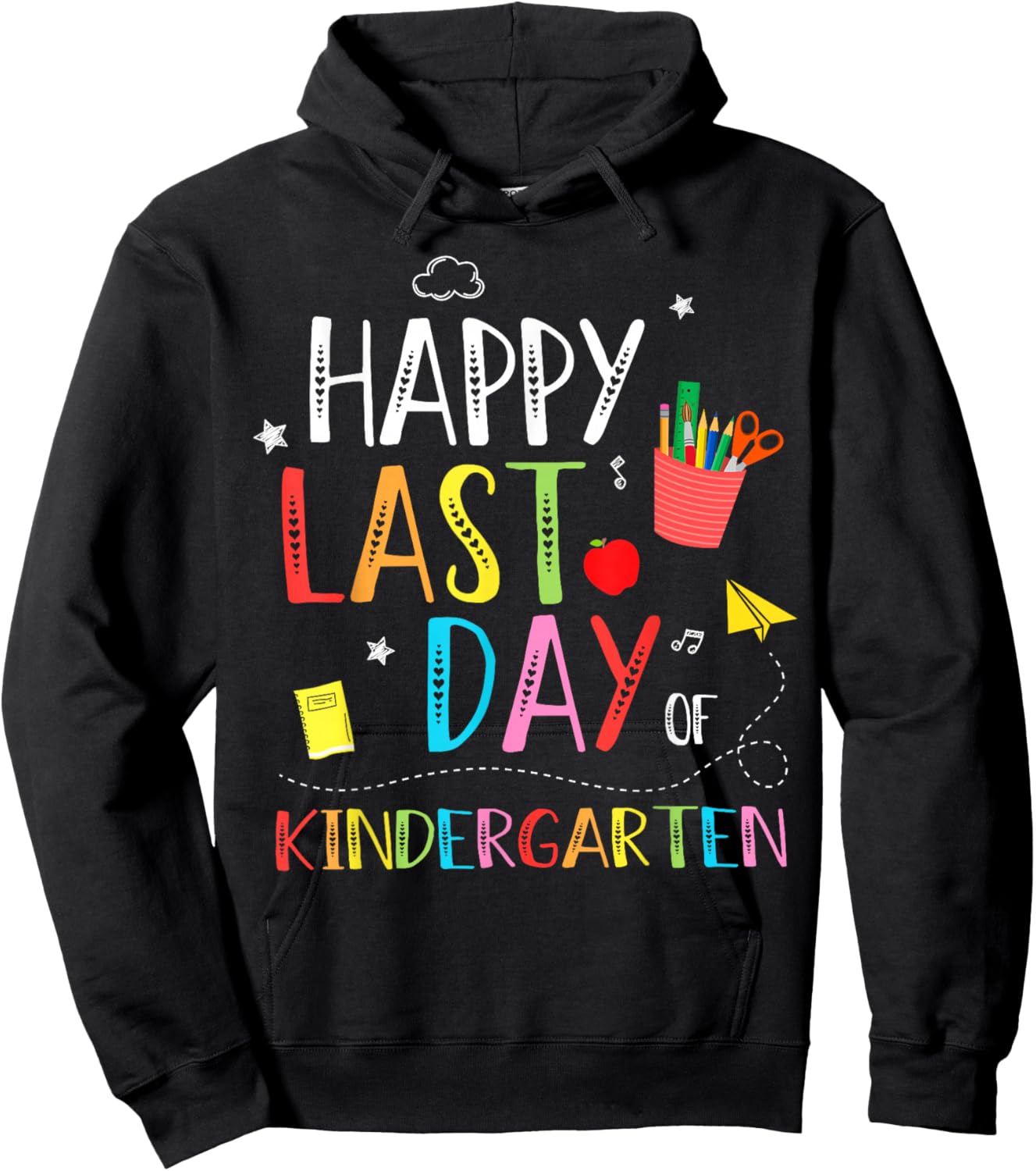 Happy Last Day Of Kindergarten Hello Summer Graduation Gifts Hoodie - Hoodie | Black