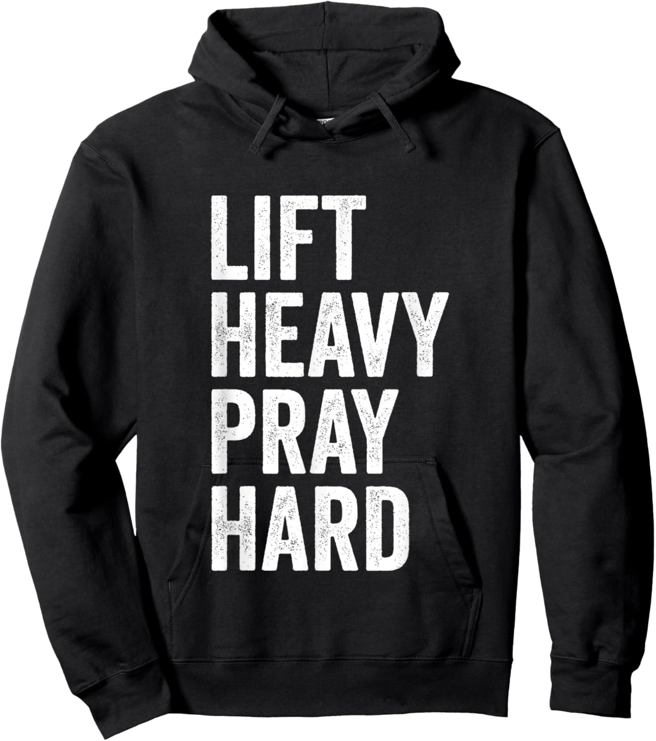 Lift Heavy Pray Hard Christian Weightlifting Fitness Gym Hoodie - Hoodie | Black