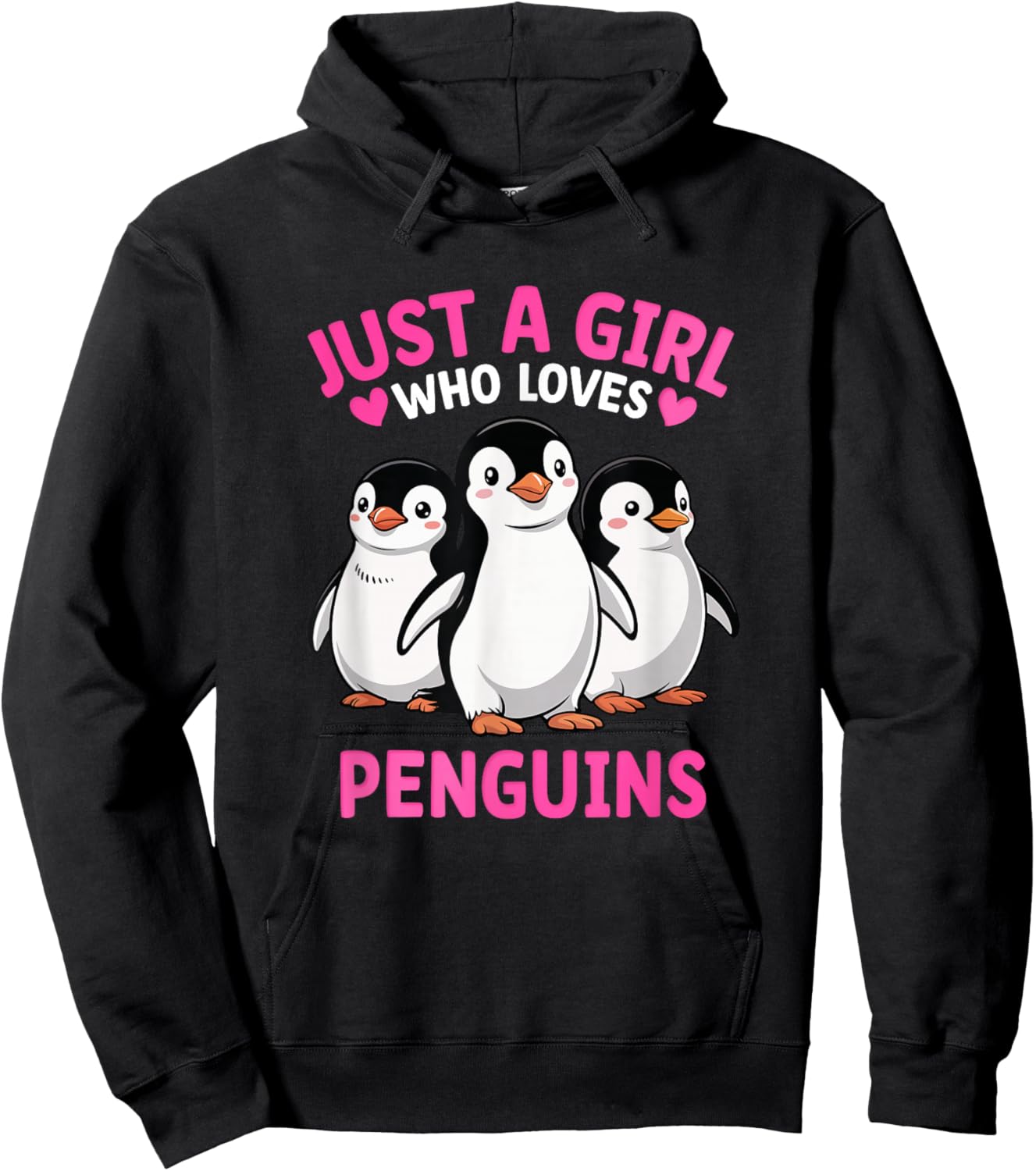 Funny Penguin Animal Just A Girl Who Loves Penguins Hoodie - Hoodie | Black