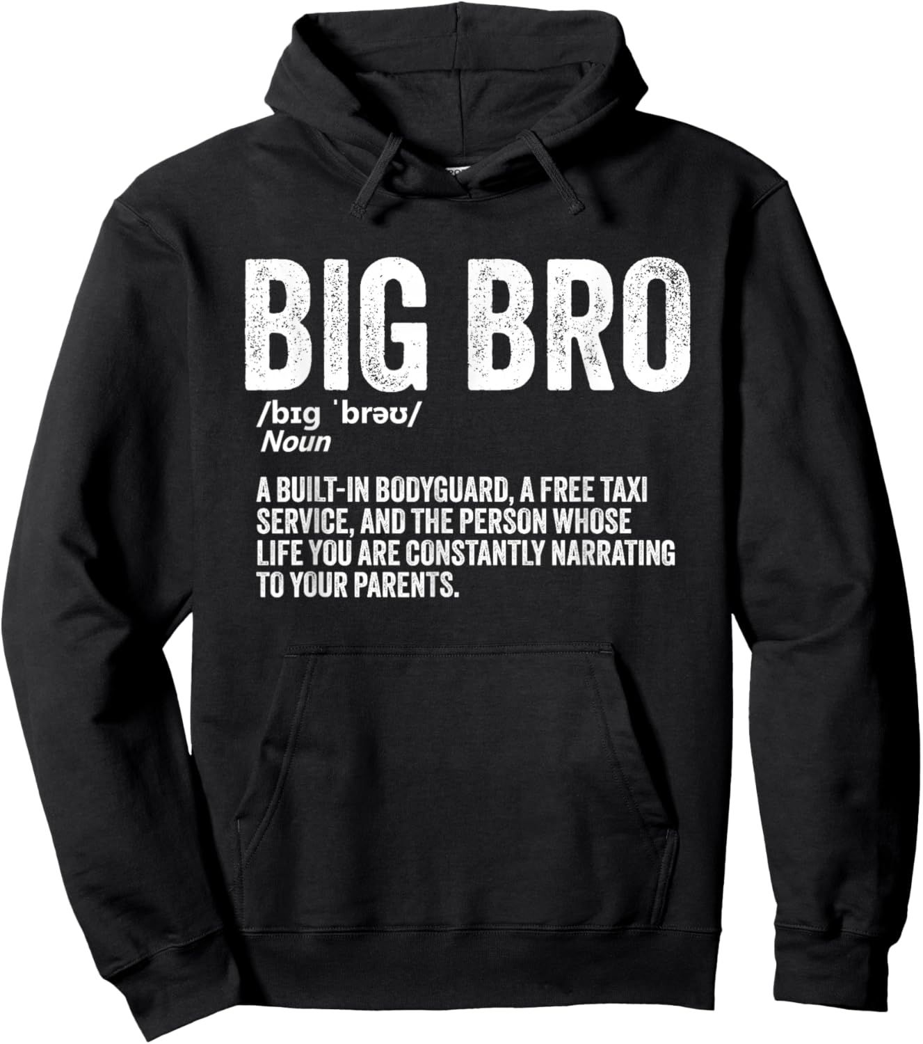 Big Brother Funny Sibling Humor Big Bro Definition Hoodie - Hoodie | Black