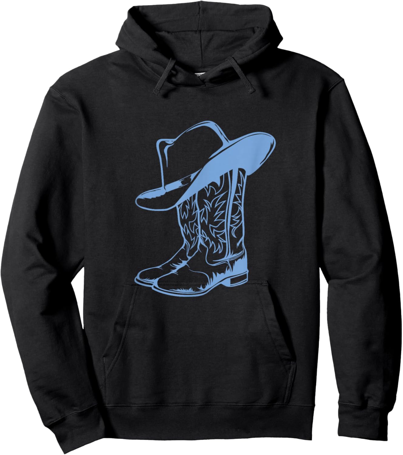 Coastal Cowgirl Western Blue Cowboy Boots Hoodie - Hoodie | Black