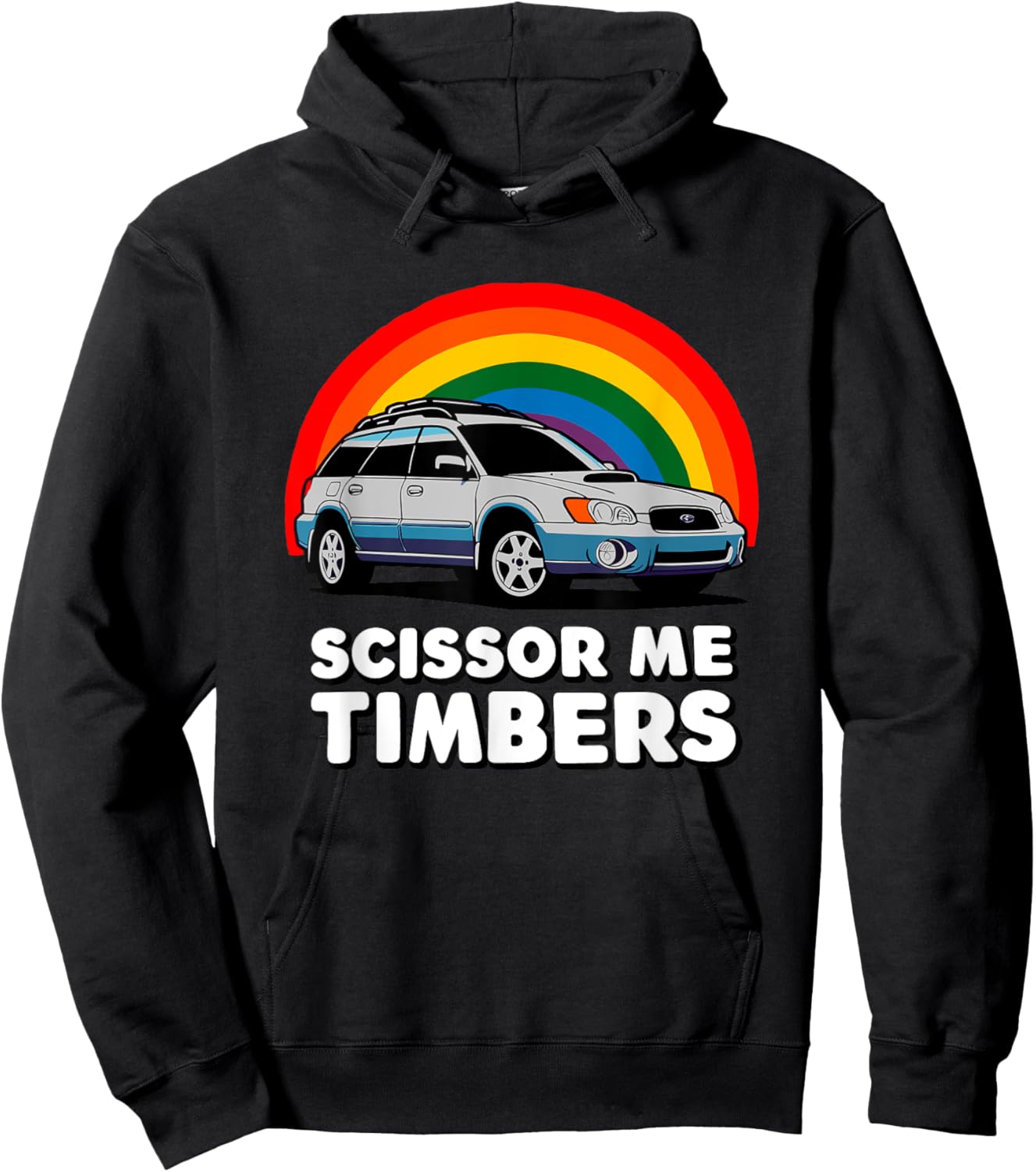 Scissor Me Timbers Funny Car Meme Station Wagon Off Road Hoodie - Hoodie | Black