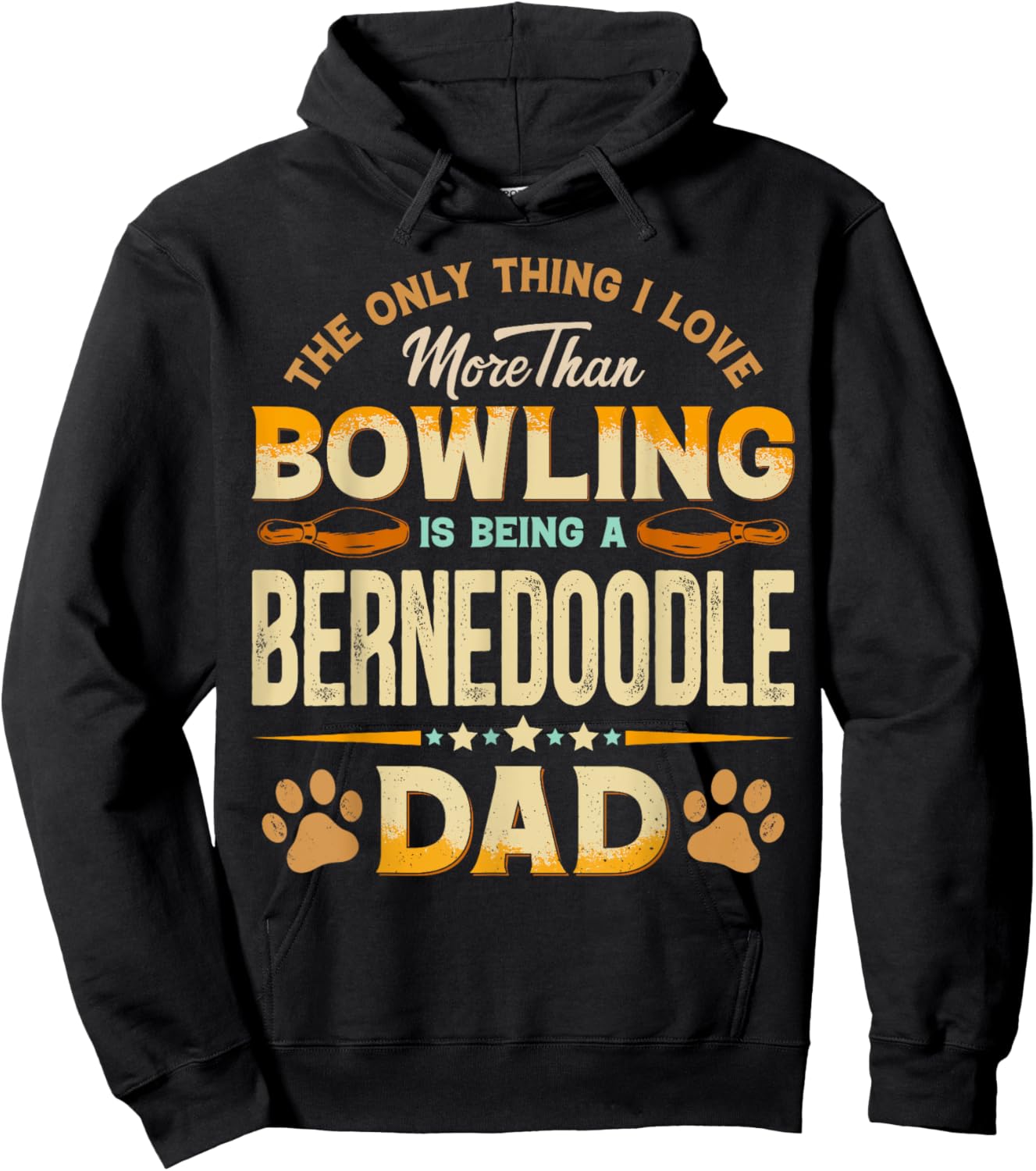 Funny Bowling Father's Day - Bernedoodle Dad Dog Lover Men Hoodie - Hoodie | Black
