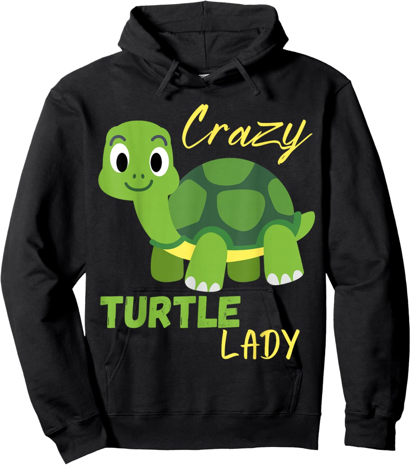Funny Crazy Turtle Lady for Girl or Woman who loves Turtles Hoodie - Hoodie | Black