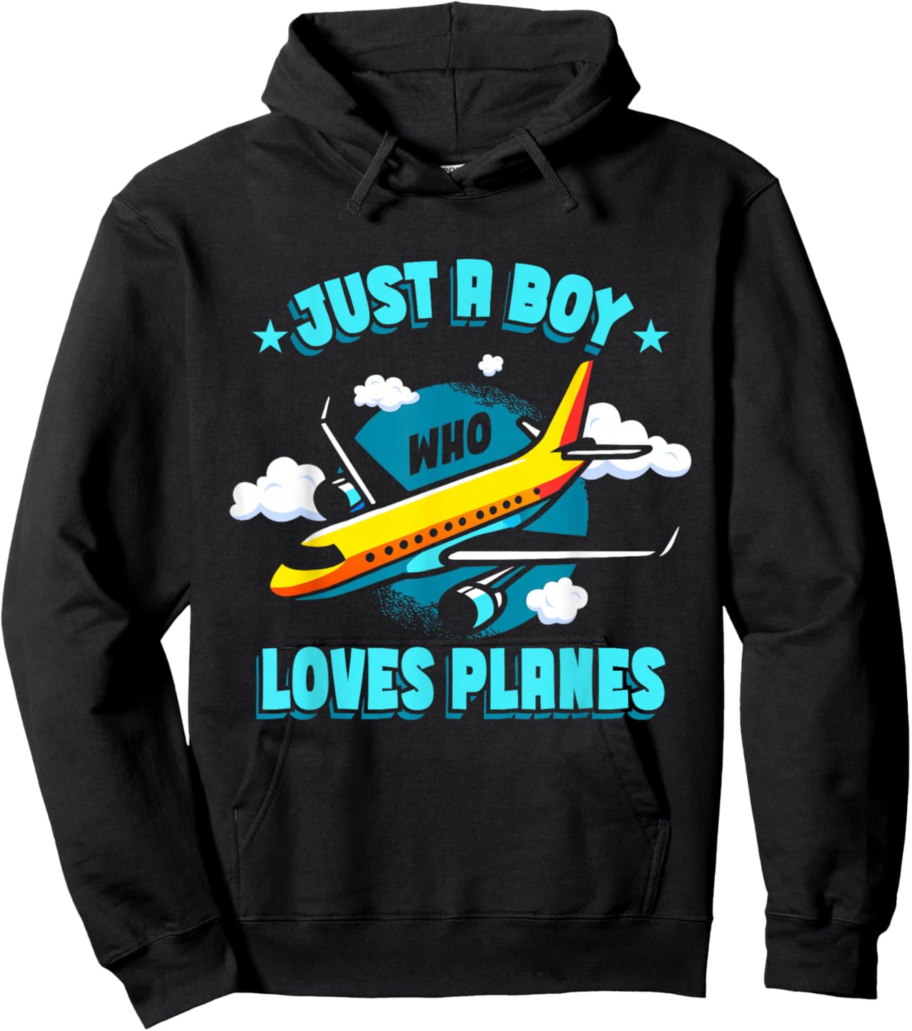 Plane Toddler Airplane Kids Just A Boy Who Loves Planes Hoodie - Hoodie | Black