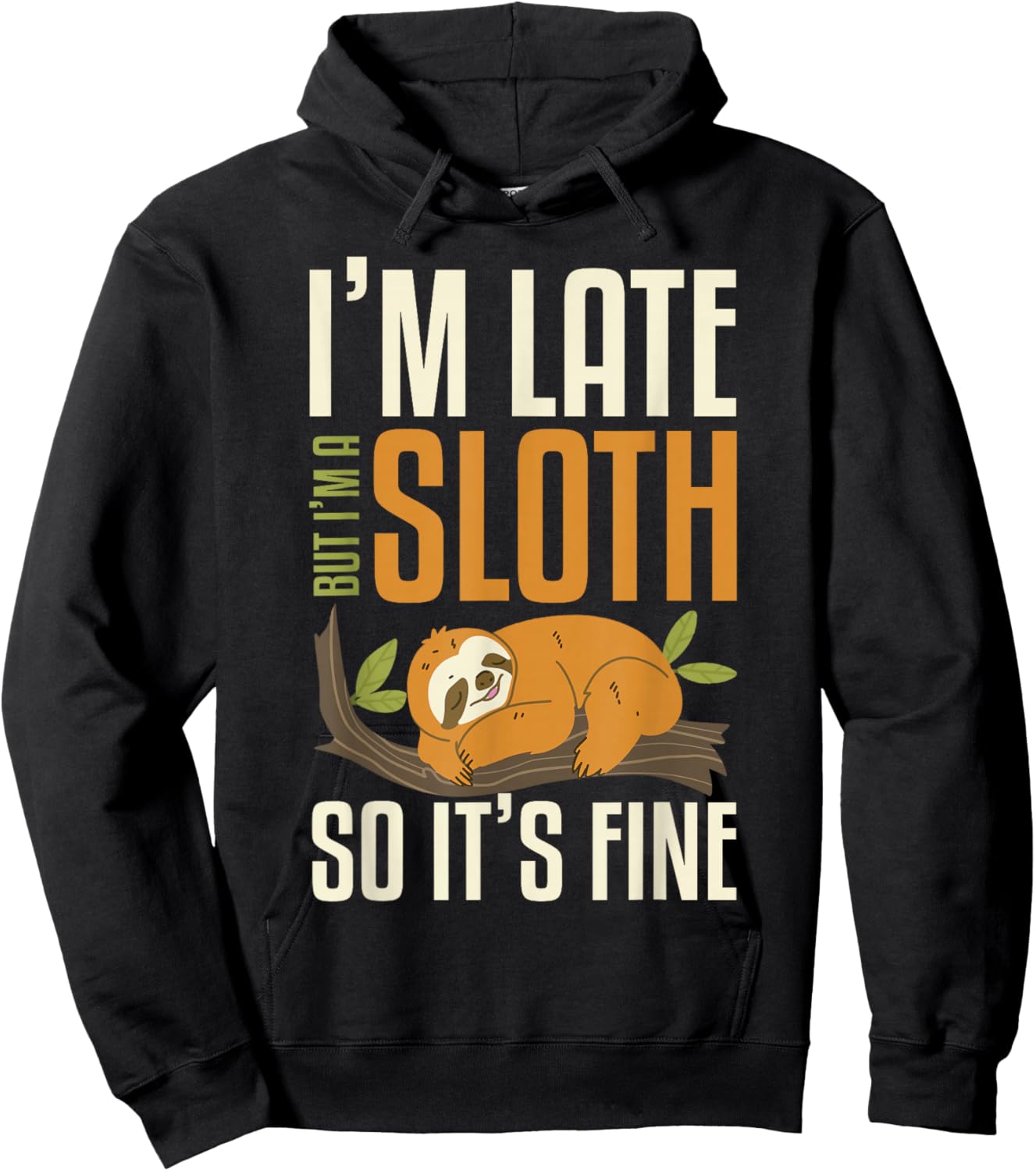 Funny Sloth Sleeping Cute Lazy Sloth Women Kids Hoodie - Hoodie | Black