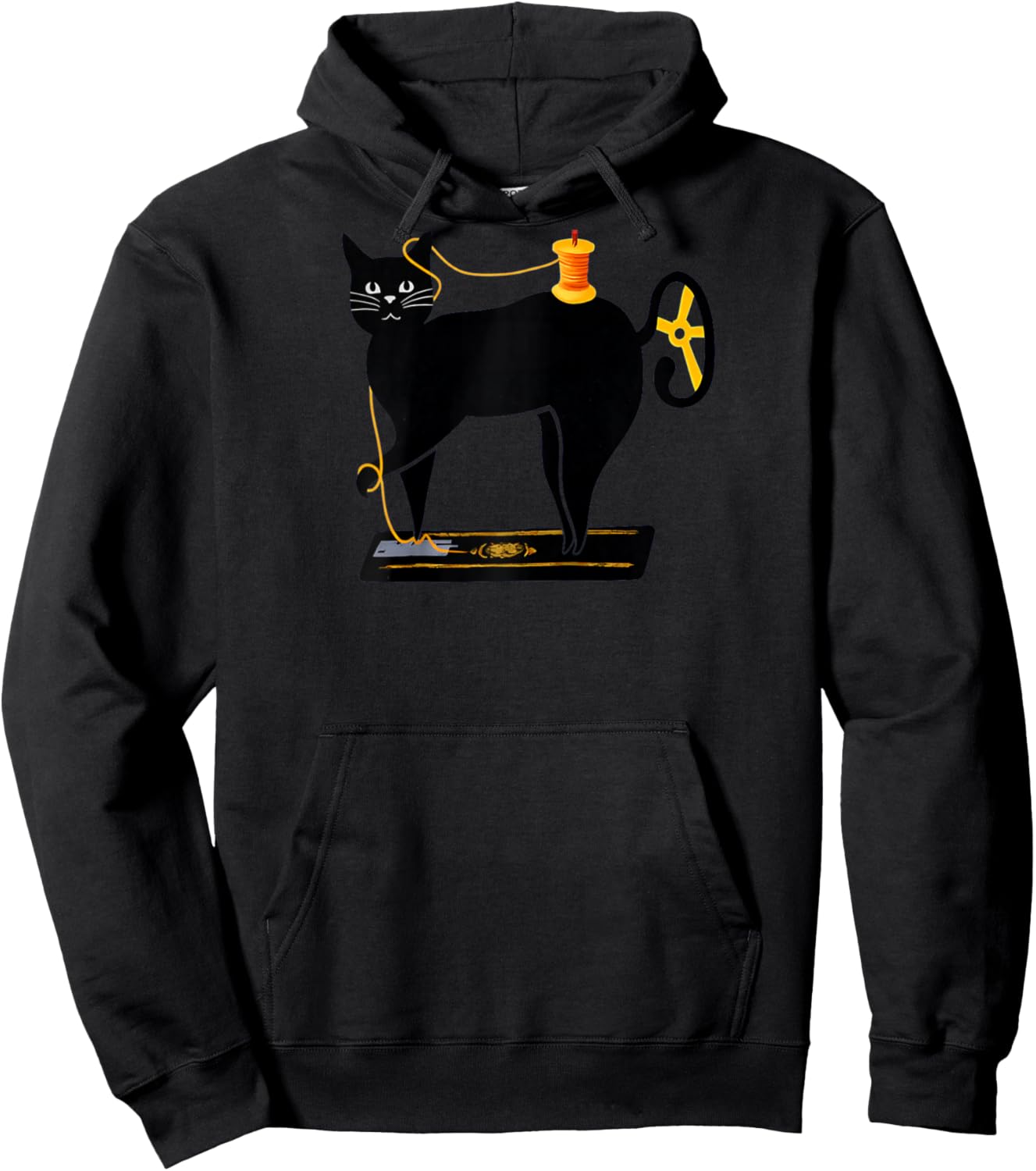 Mewing Machine Funny Quilting Craft Lover Quilter Cat Art Raglan Baseball Hoodie - Hoodie | Black