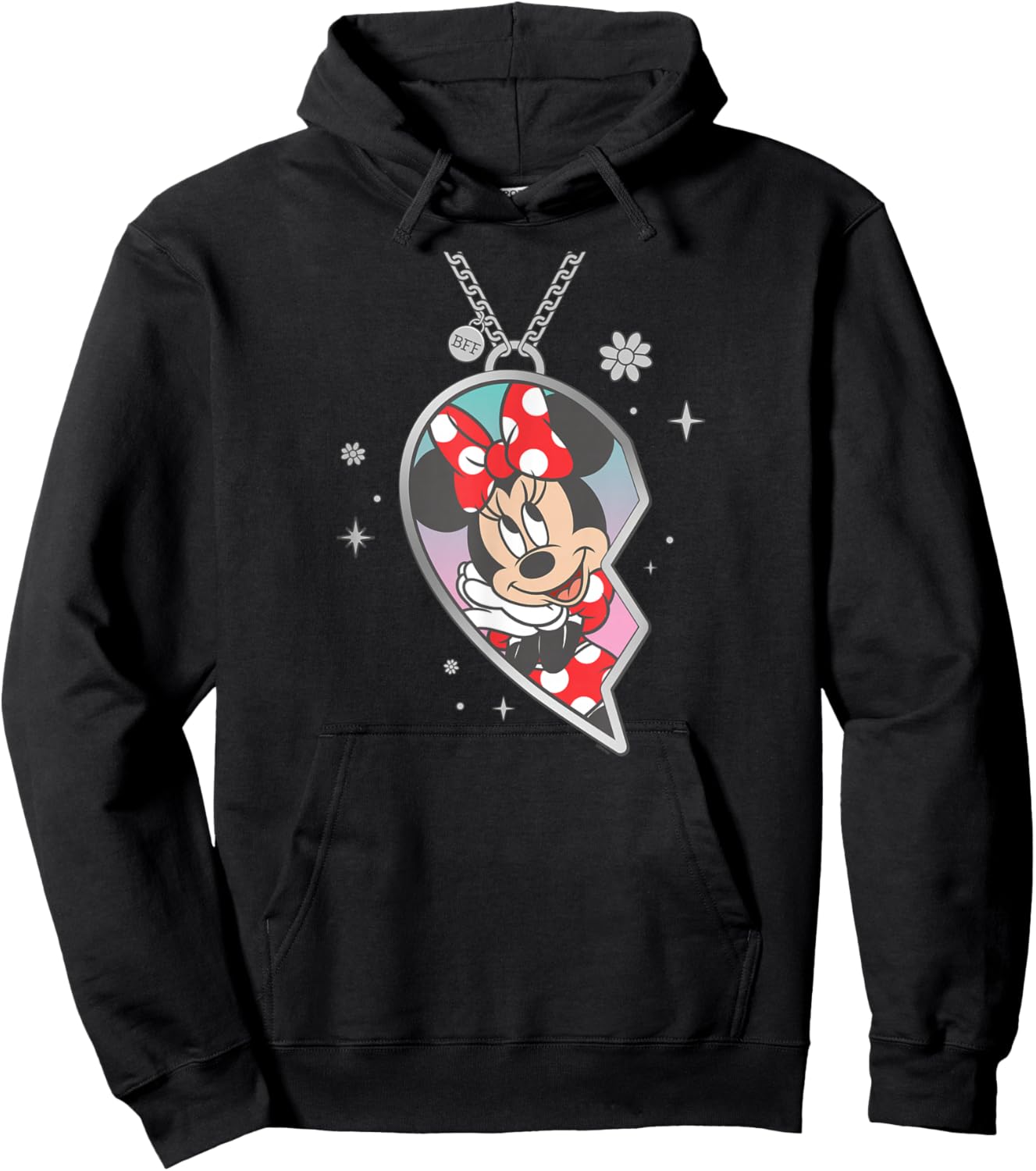Disney BFF Best Friends Minnie Mouse Matching Heart Necklace Hoodie - Hoodie | Black
