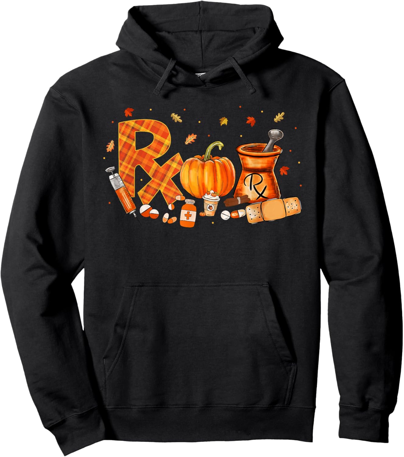 CPhT Pharmacy Technician Fall Autumn Leaves Pumpkin Season Hoodie - Hoodie | Black