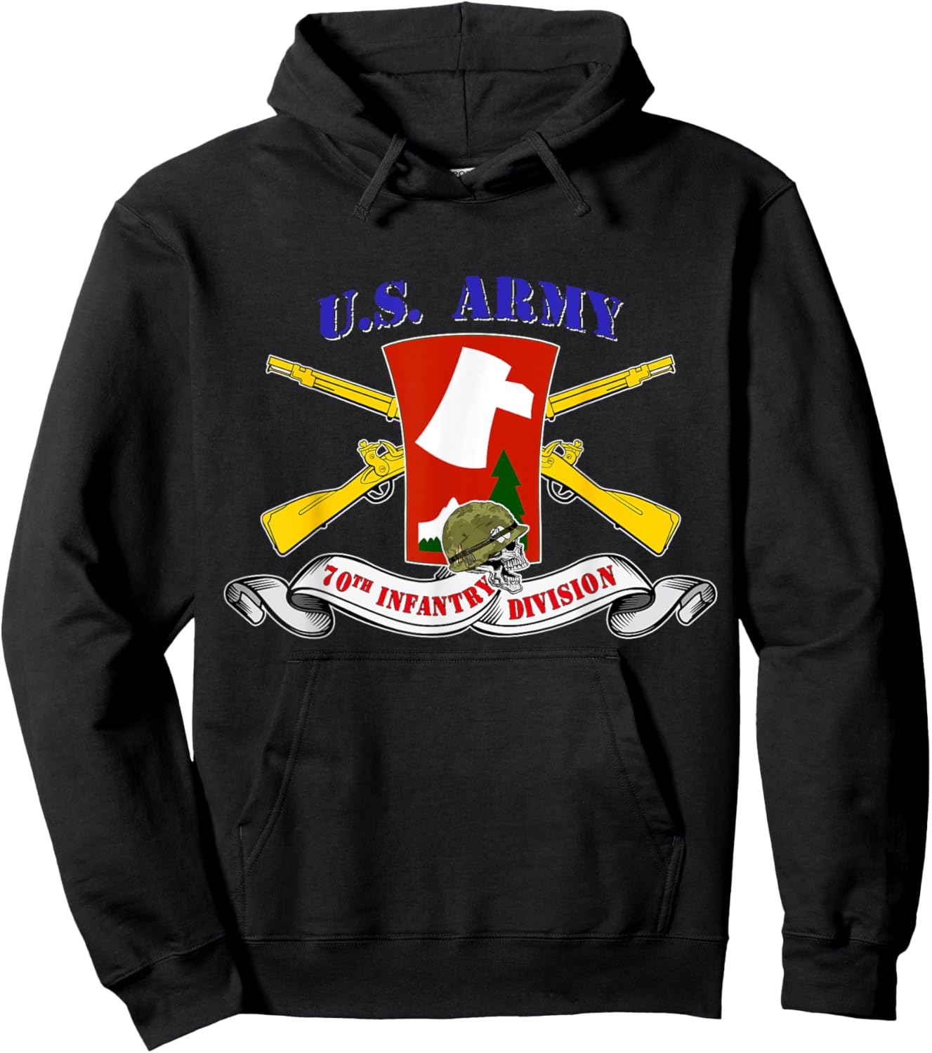 70th Infantry Division 70th ID Veteran Vintage Gifts Hoodie - Hoodie | Black