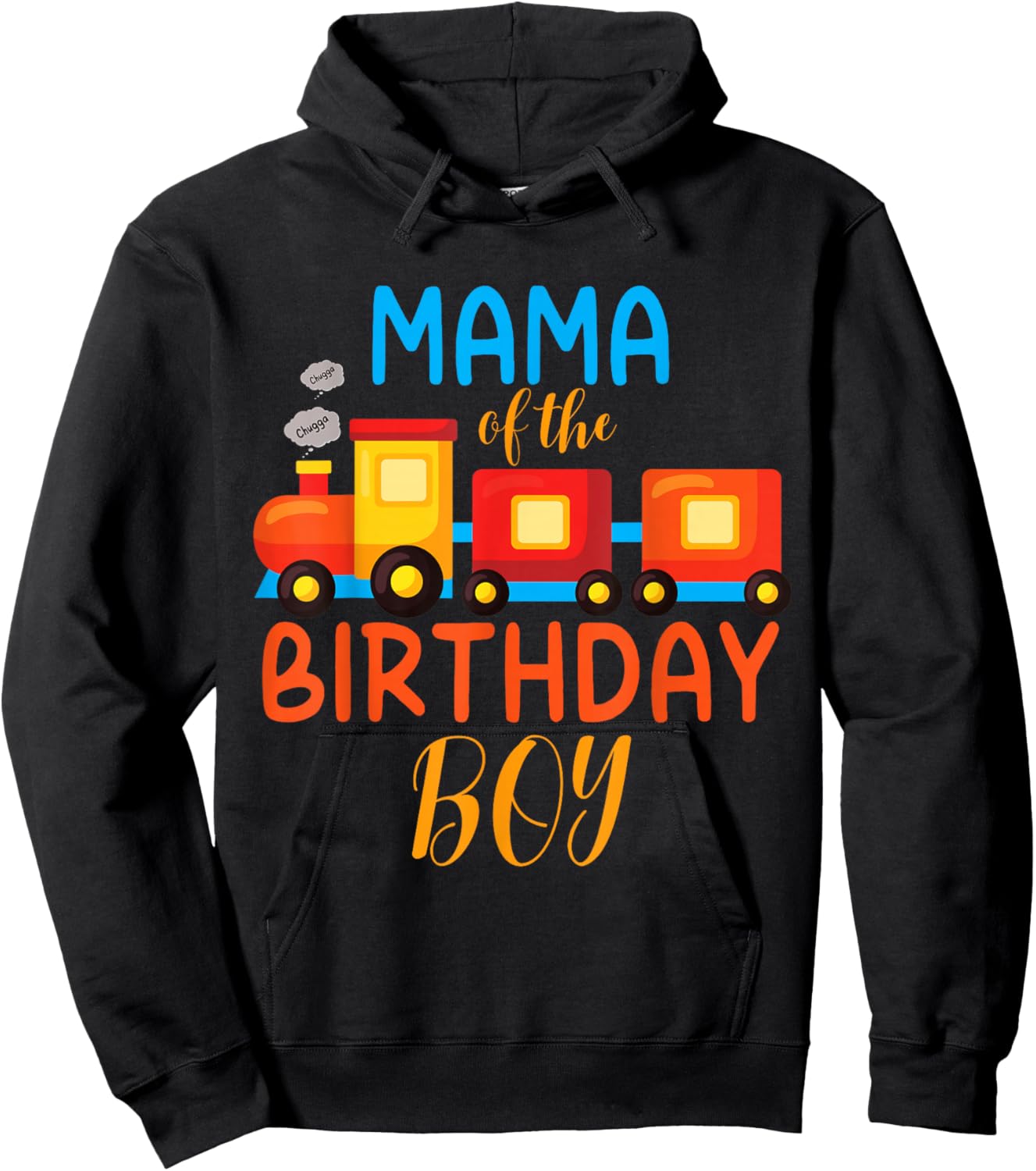 Mama Birthday Boy Train I'm 2 Two Year Chugga Engine Bday Hoodie - Hoodie | Black