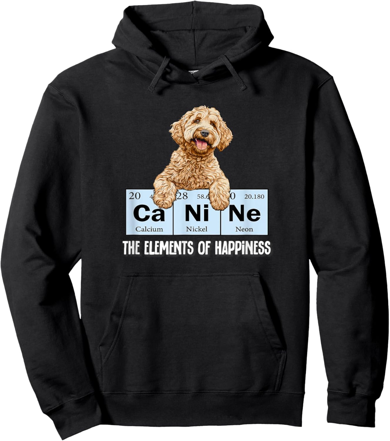 Funny Canine Elements of Happiness Goldendoodle Doodle Lover Hoodie - Hoodie | Black