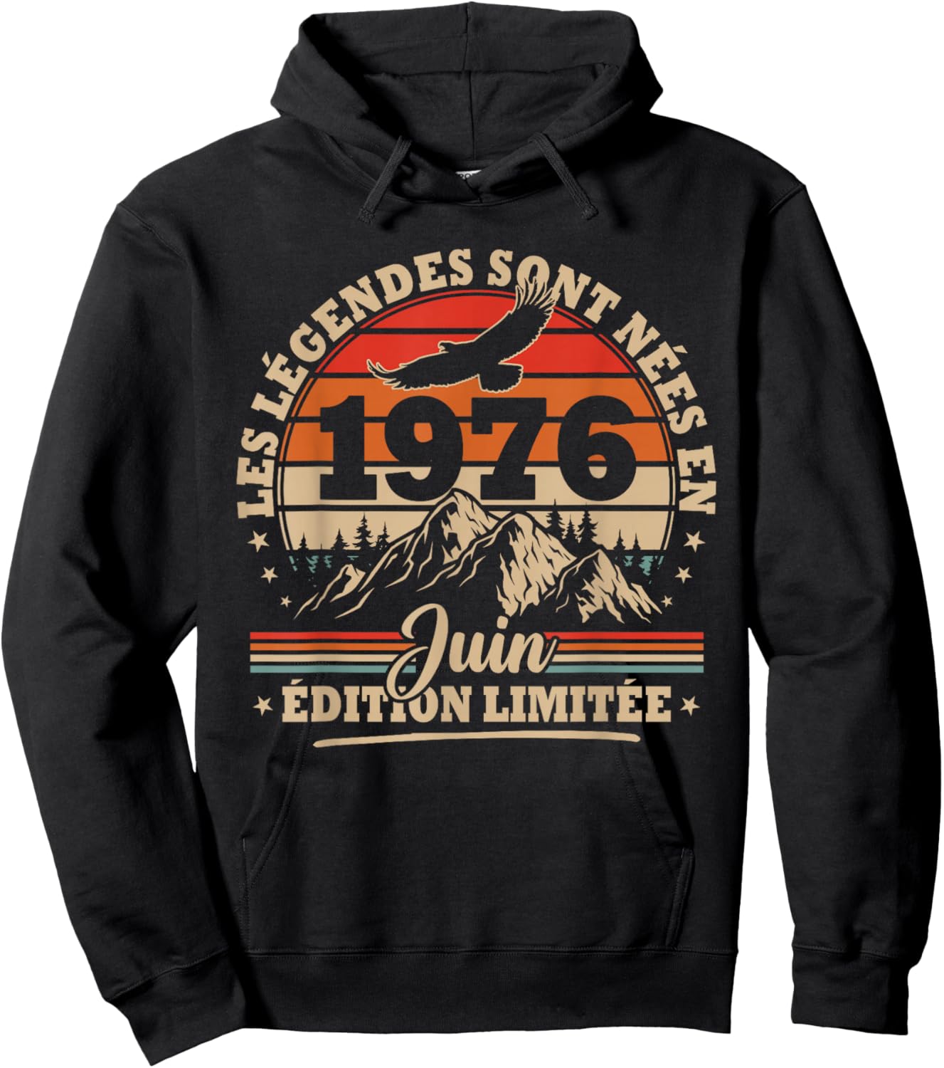 Vintage Anniversaire 50 Ans Cadeau pour Né en Juin 1976 Hoodie - Hoodie | Black