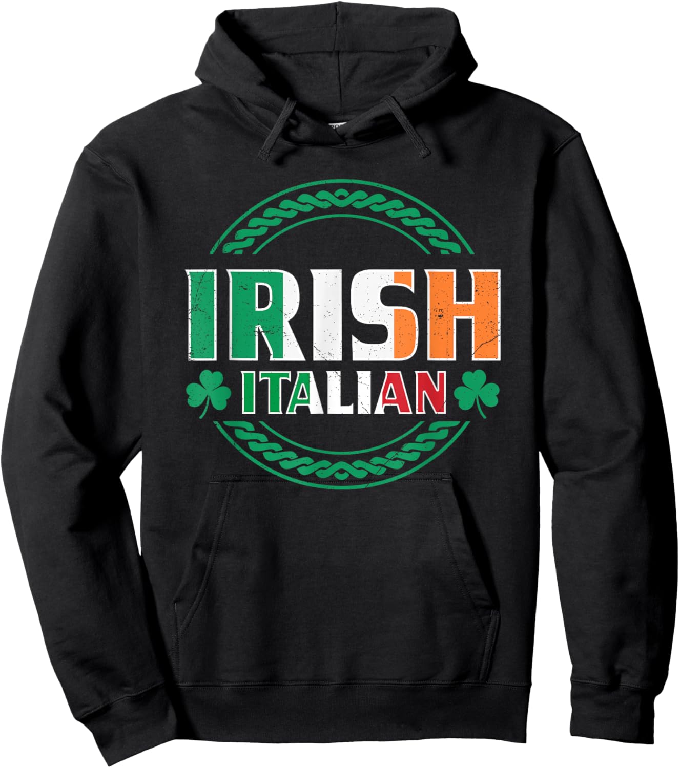 Irish Italian Flag Half Irish Half Italian St Patrick's Day Hoodie - Hoodie | Black