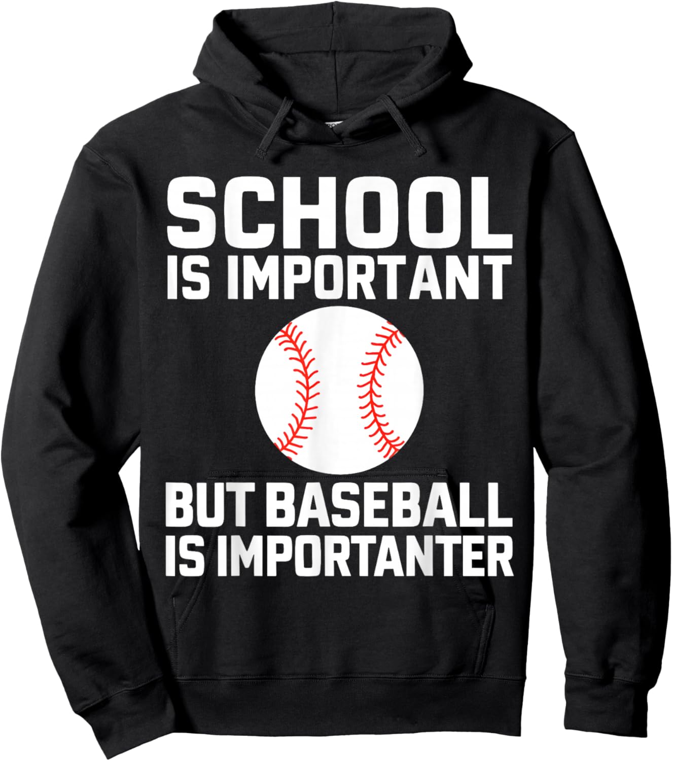 School Is Important But Baseball is Importanter Funny Hoodie - Hoodie | Black
