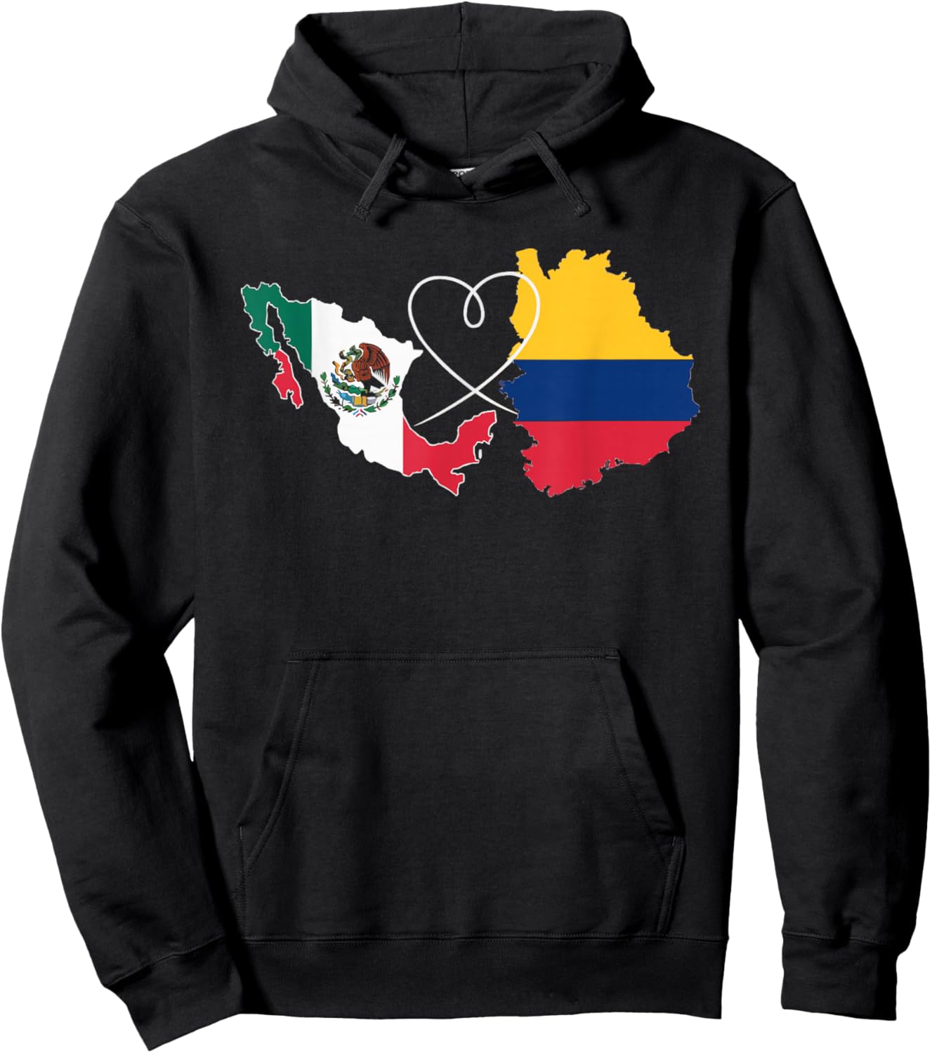 Half Columbian Half Mexican Mexico Flag Columbia Hoodie - Hoodie | Black