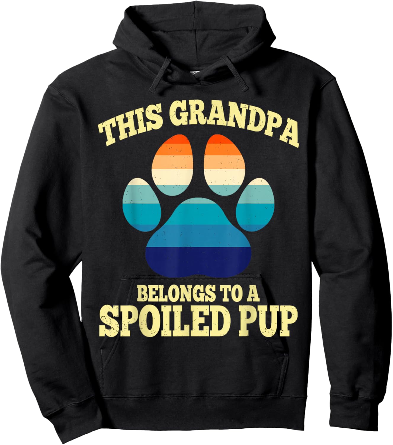 This Grandpa Belongs To A Spoiled Pup Fathers Day Dog Lover Hoodie - Hoodie | Black