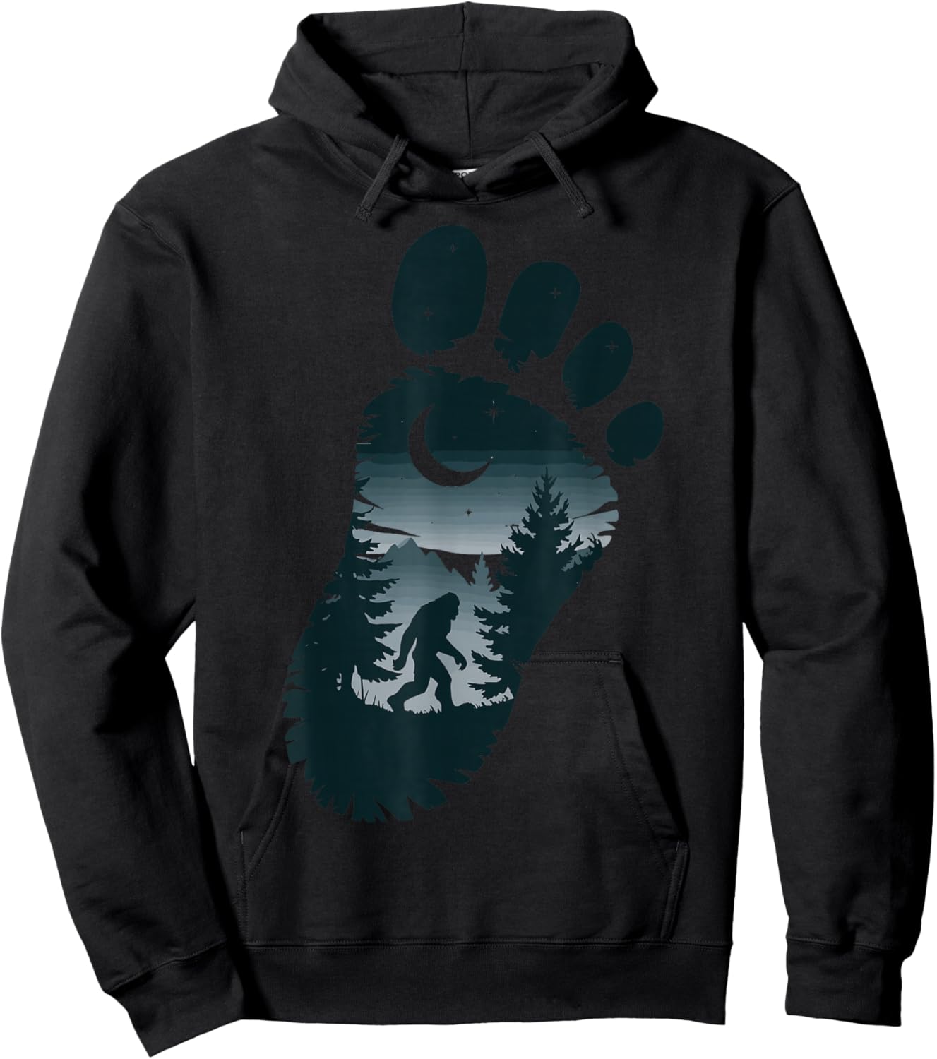 Bigfoot Footprint Mythology Hoodie - Hoodie | Black