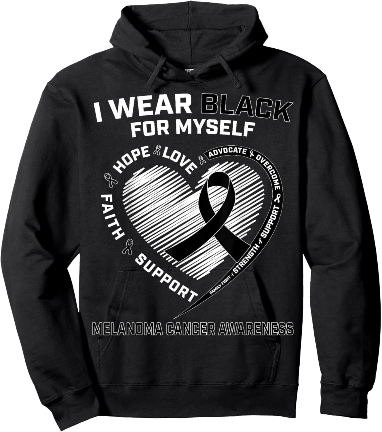 I Wear Black For Myself Melanoma Cancer Awareness Products Hoodie - Hoodie | Black