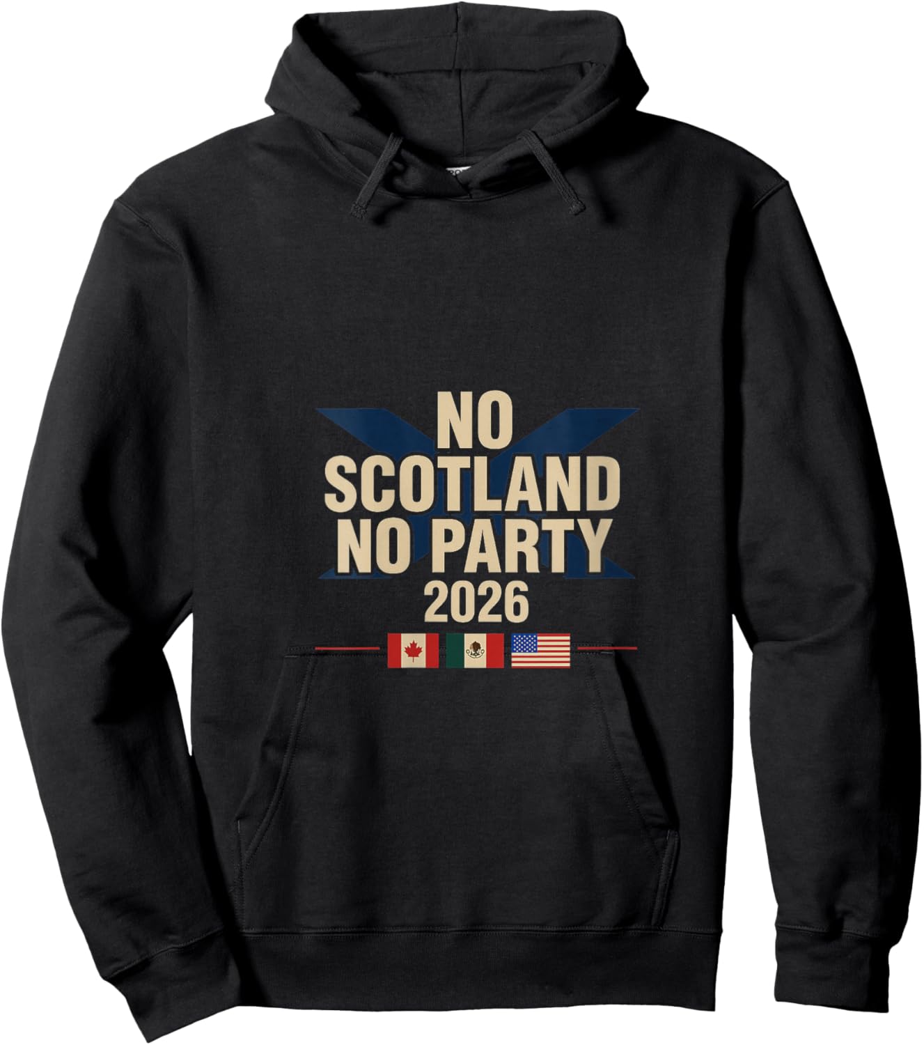 No Scotland No Party 2026 with Flags V-Neck Hoodie - Hoodie | Black