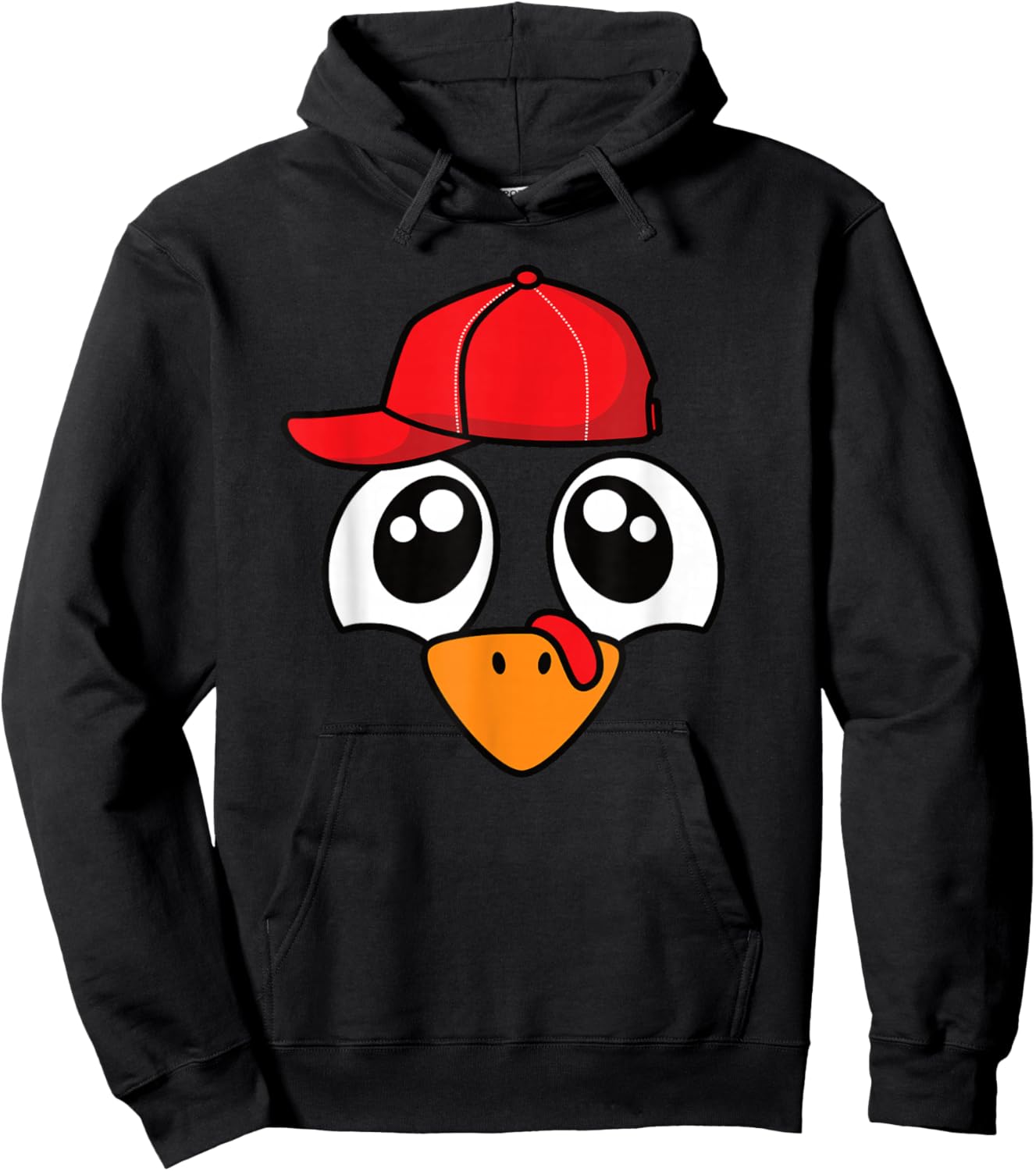 Funny Thanksgiving Turkey Face Men Boys Kids Hoodie - Hoodie | Black