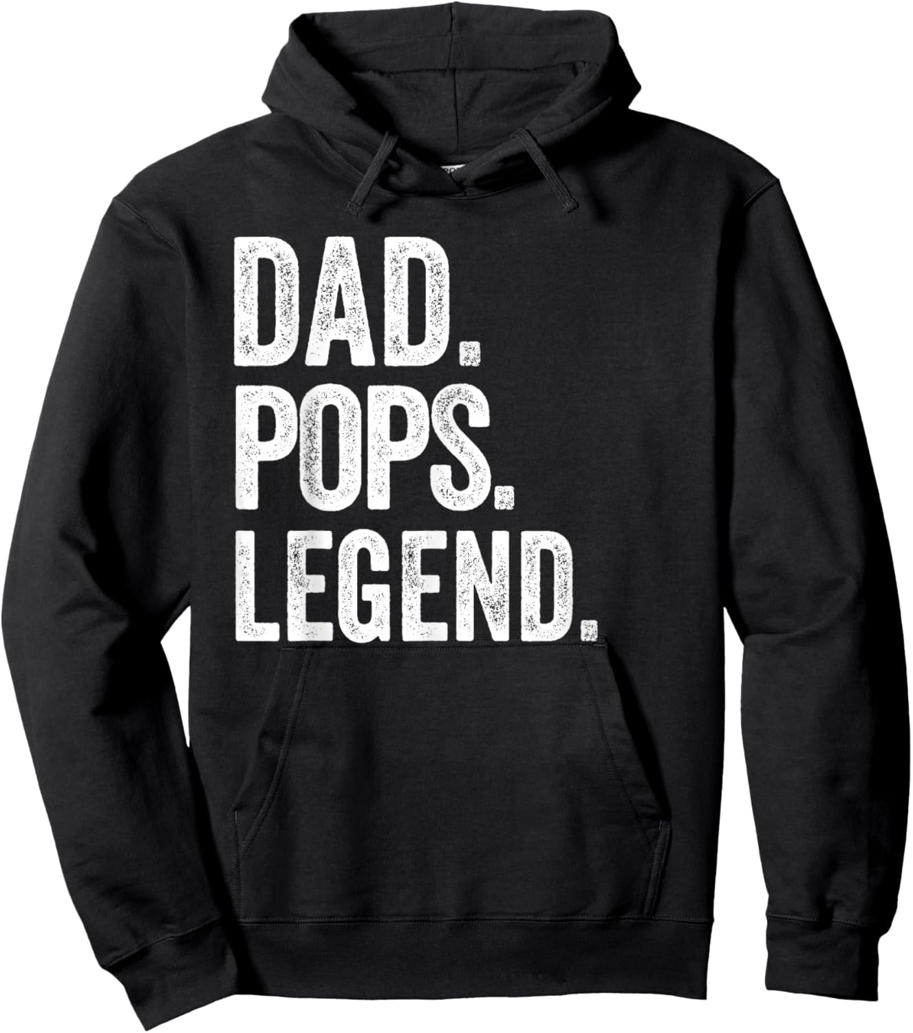 Dad Pops Legend - Vintage Distressed Bold Pops Graphic Hoodie - Hoodie | Black
