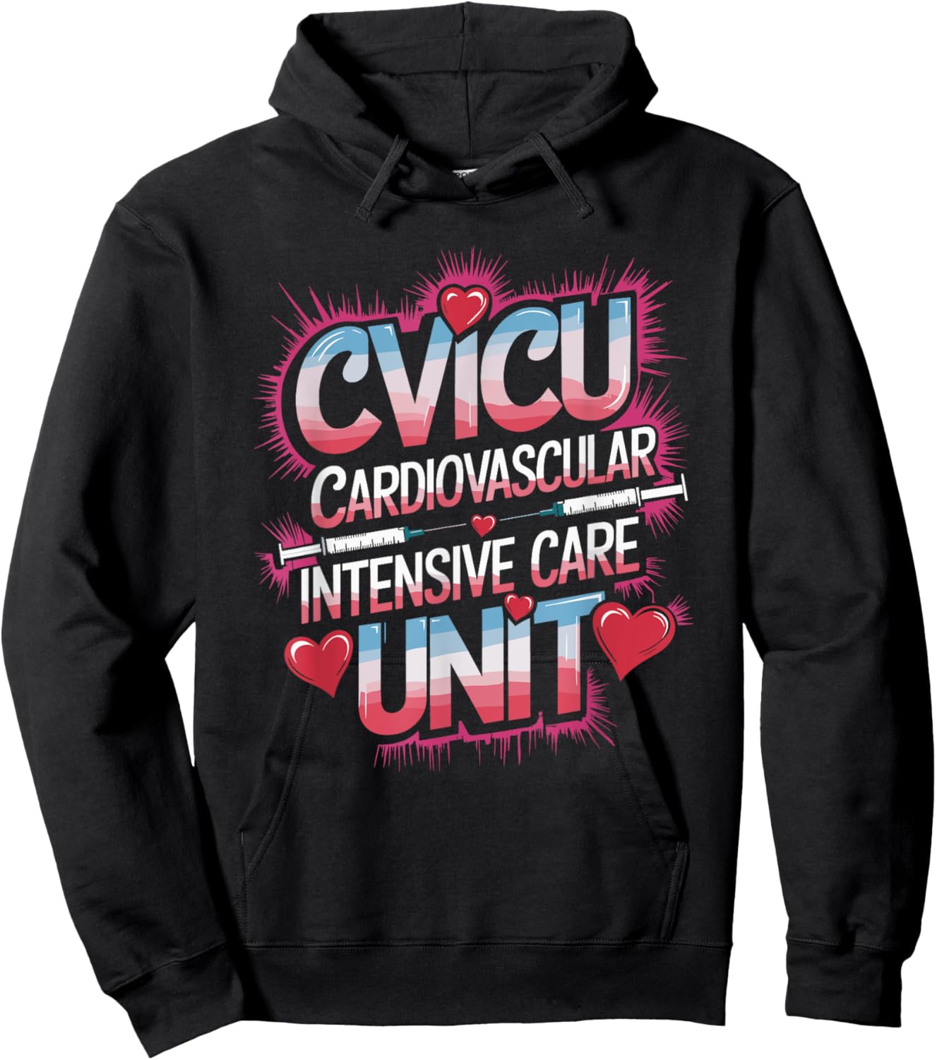 Pediatric CVICU Nursing Cardiovascular Intensive Care Unit Hoodie - Hoodie | Black