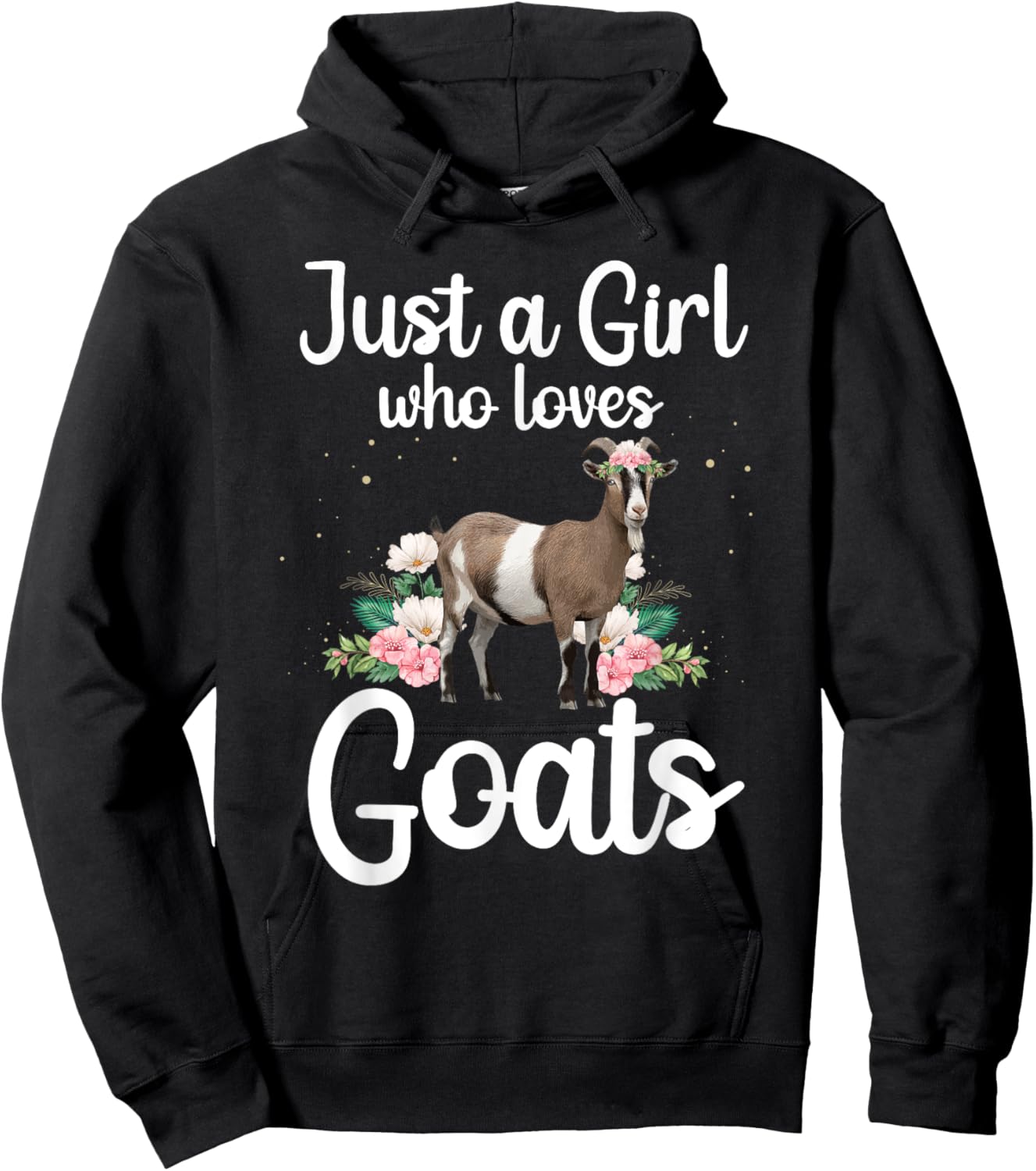 Cool Goat Art Girls Goat Farmer Pygmy Goat Lover Hoodie - Hoodie | Black