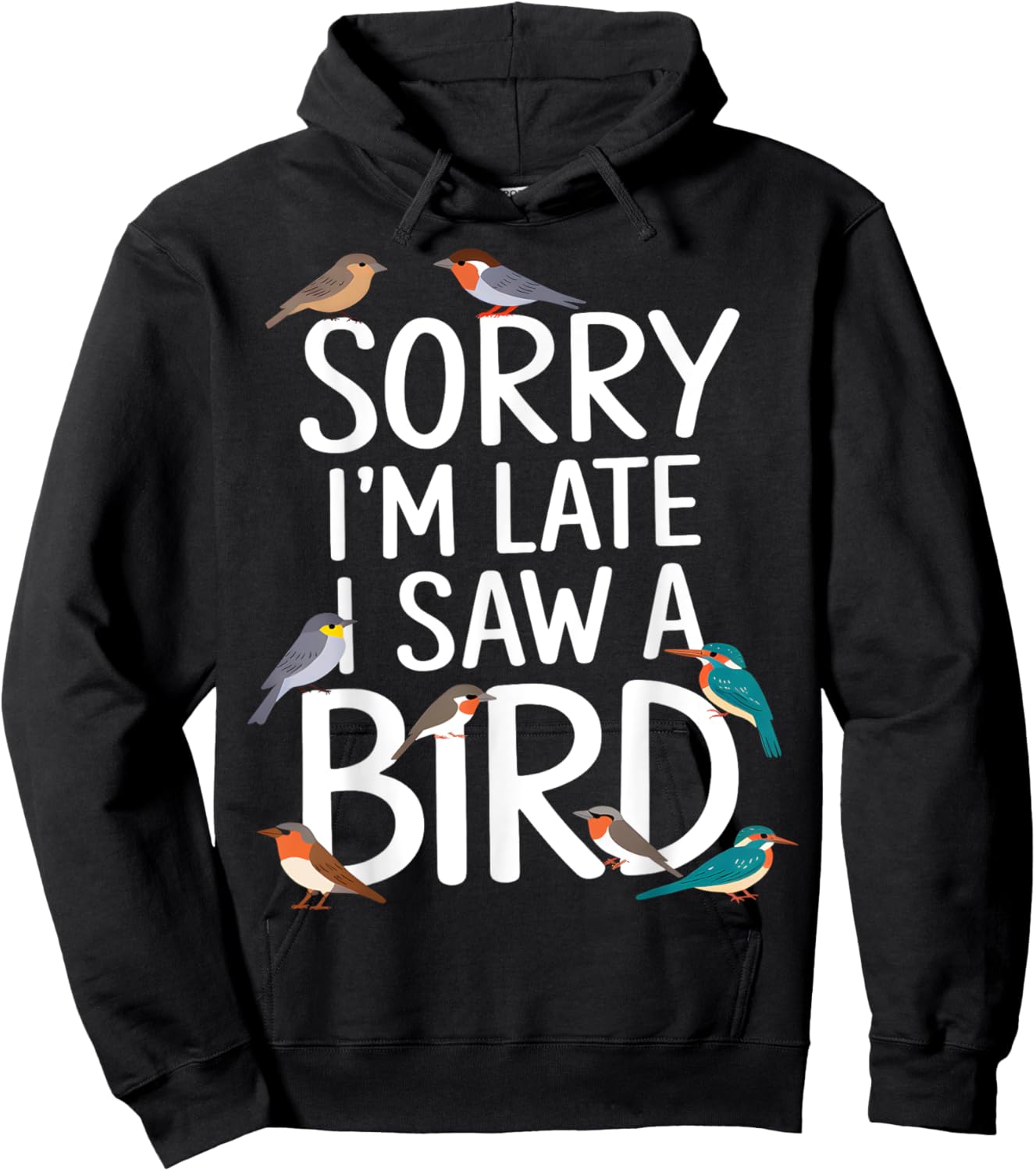 Sorry I’m Late, I Saw a Bird Hoodie - Hoodie | Black