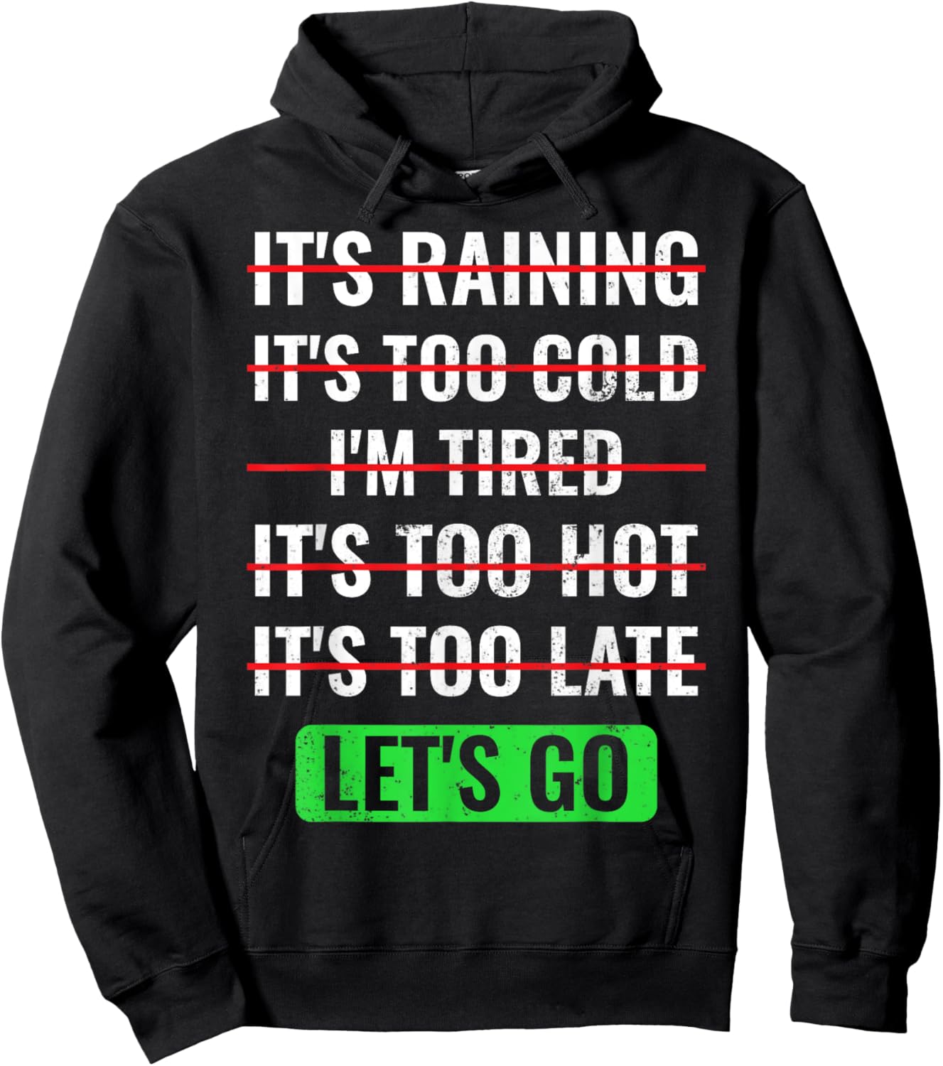 Motivational Exercise No Excuses Workout Buddies Let's Go Hoodie - Hoodie | Black